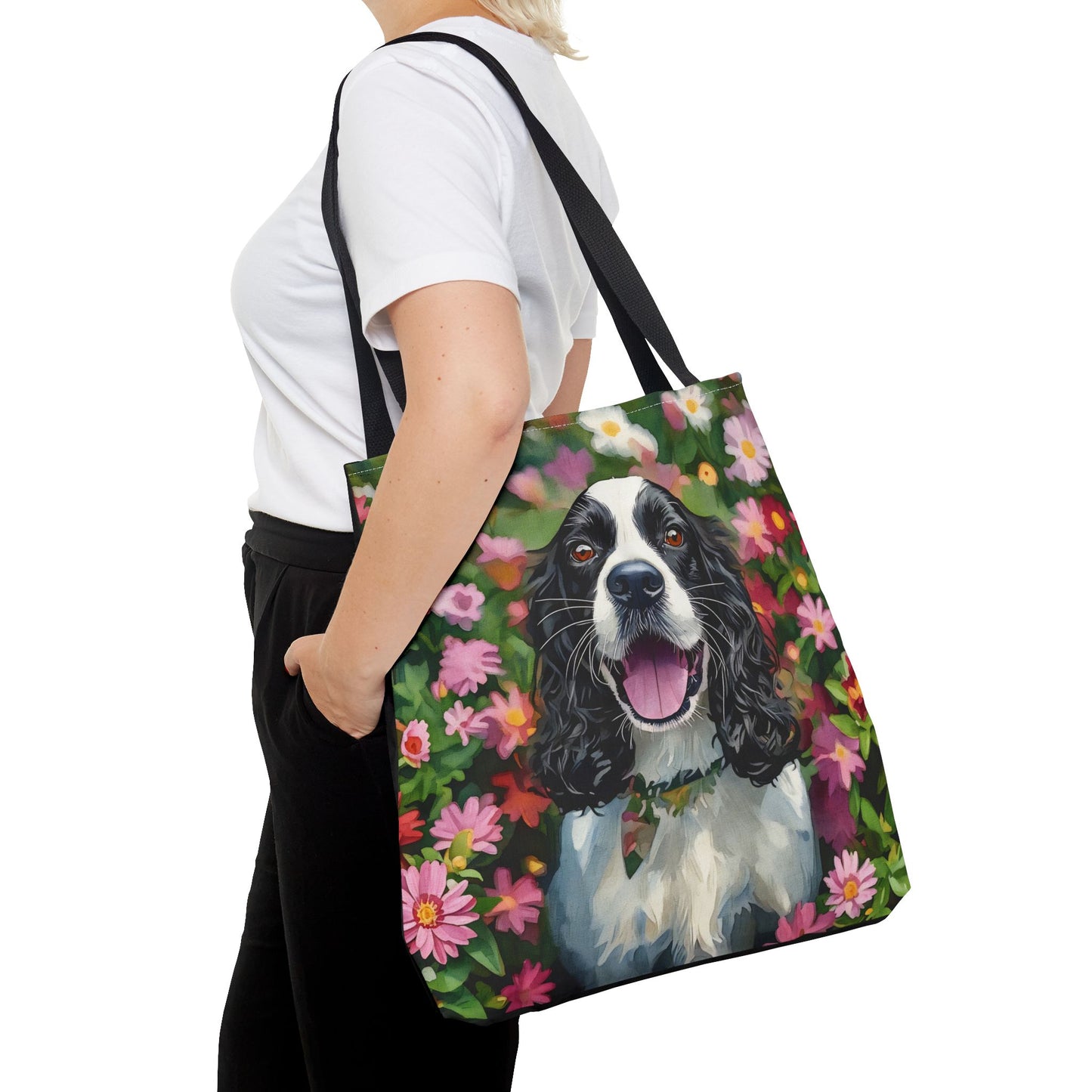 English Springer Spaniel Tote Bag – Watercolor Dog Portrait – Reusable Bag for Springer Lovers