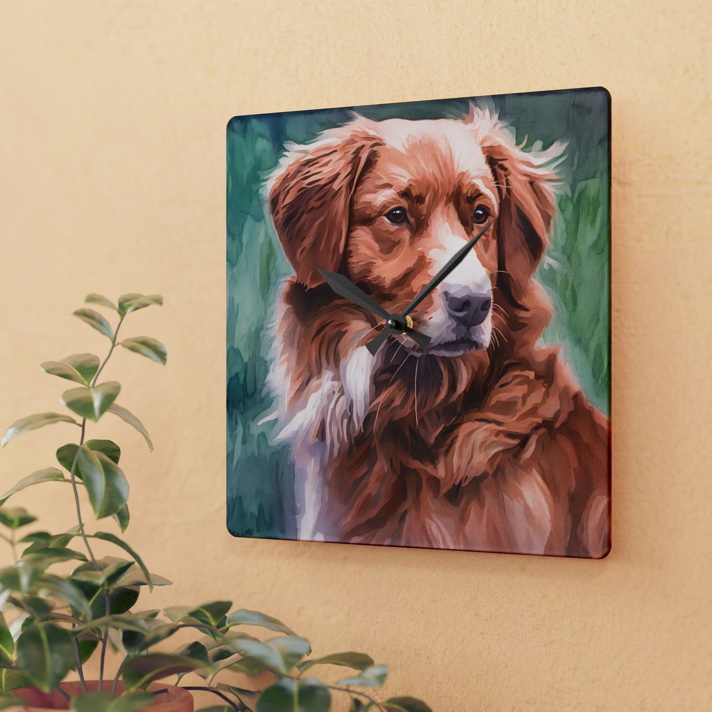 Nova Scotia Duck Tolling Retriever Wall Clock – Vibrant Dog Lover Gift – Watercolor Toller Art