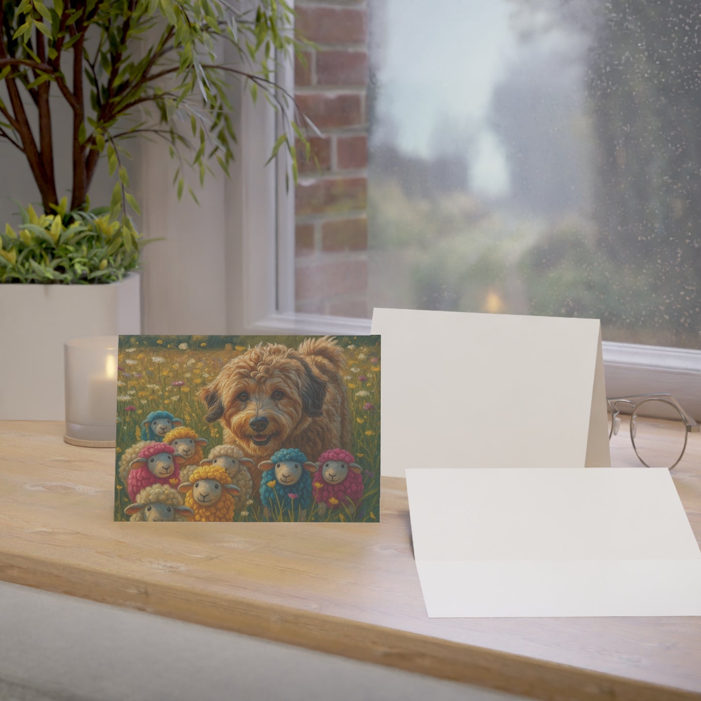 Sheepadoodle Greeting Card Set | Oil Painting Sheepadoodle Dog Lover Gift