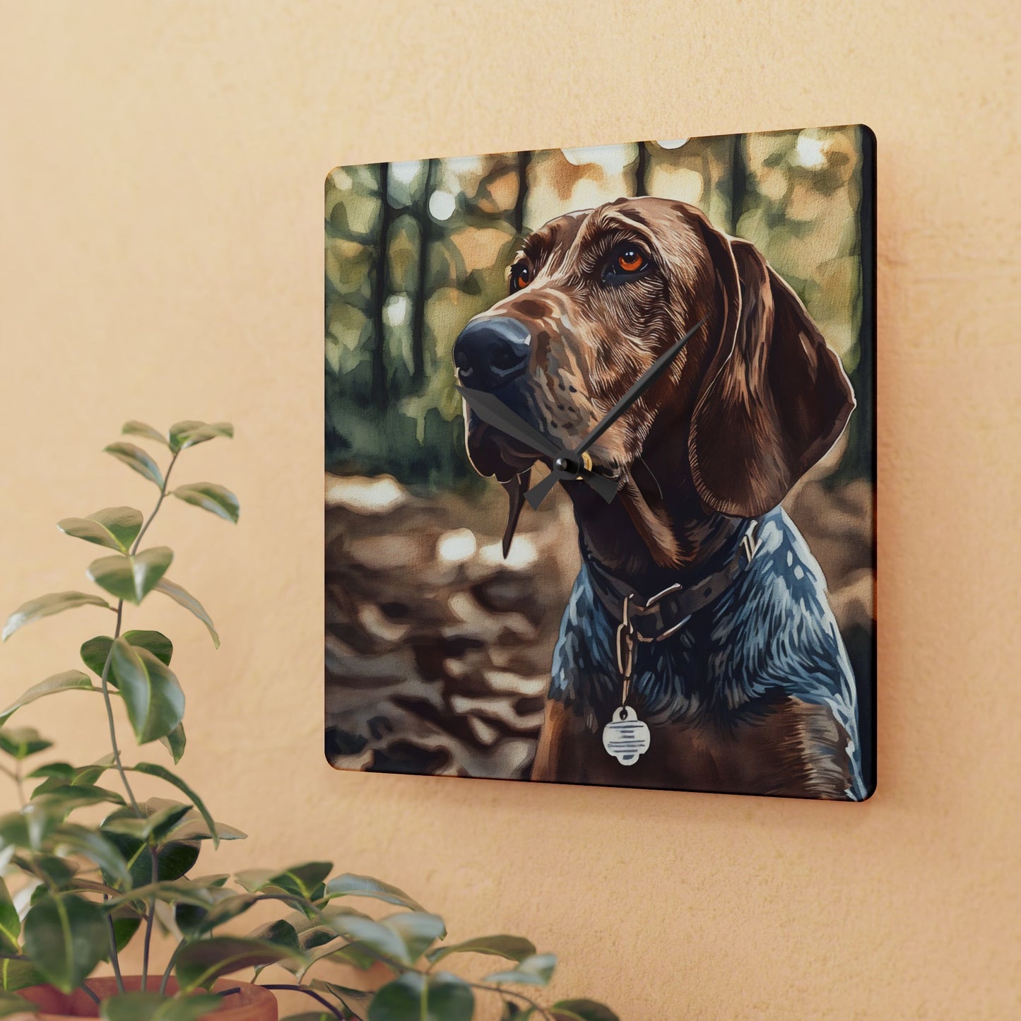 American English Coonhound Wall Clock | Hound Lover Gift | Watercolor Dog Art Home Décor