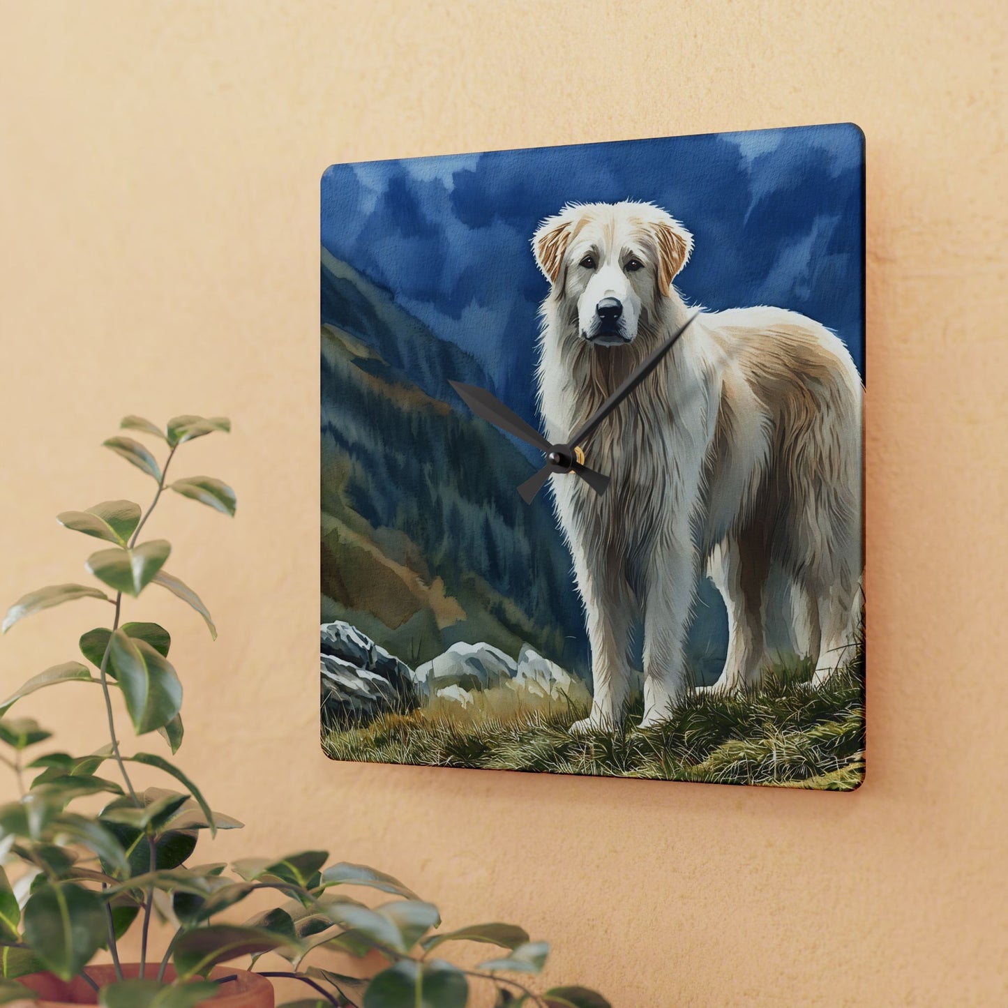 Maremma Sheepdog Wall Clock – Loyal Guardian Décor – Watercolor Maremma Art