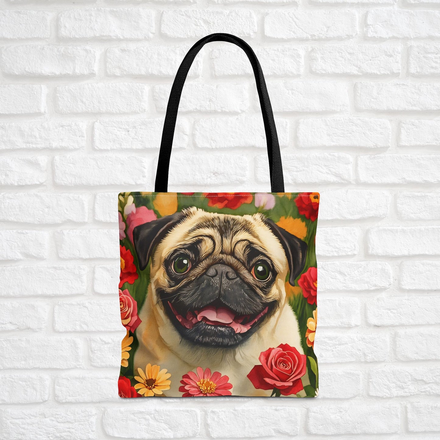 Pug Tote Bag – Cute Dog Lover Gift – Watercolor Pug Art