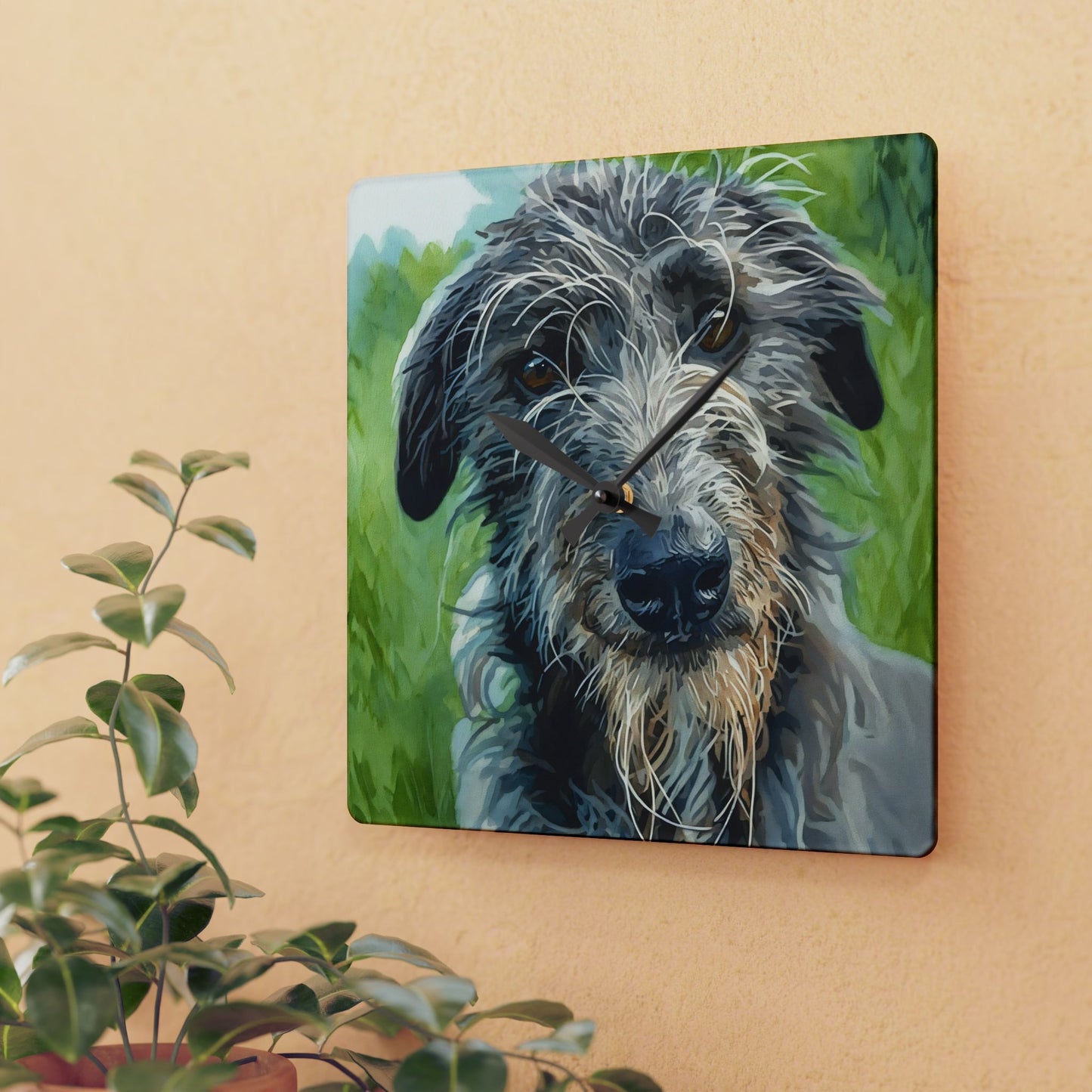Scottish Deerhound Wall Clock – Noble Dog Lover Gift – Watercolor Scottish Deerhound Art