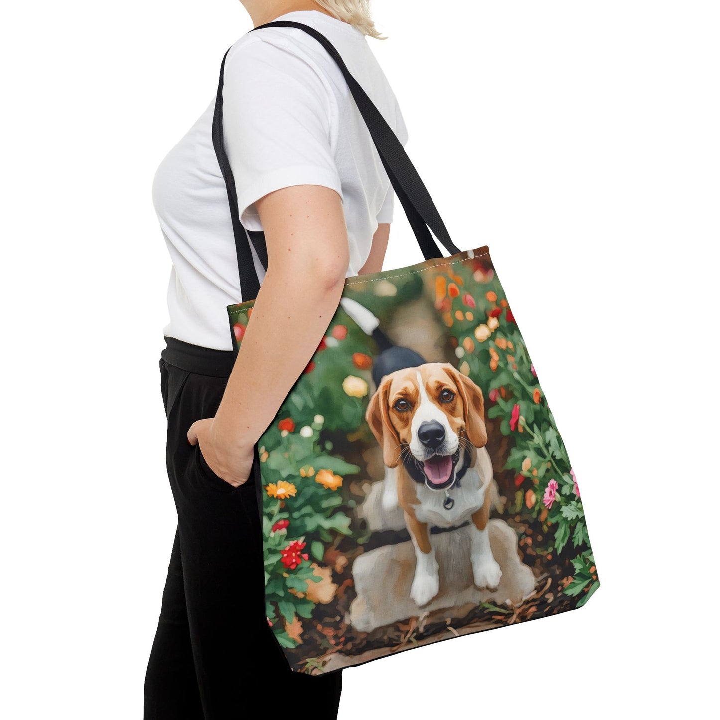 Beagle Tote Bag | Watercolor Dog Breed Shoulder Bag | Large Reusable Gift for Beagle Lovers