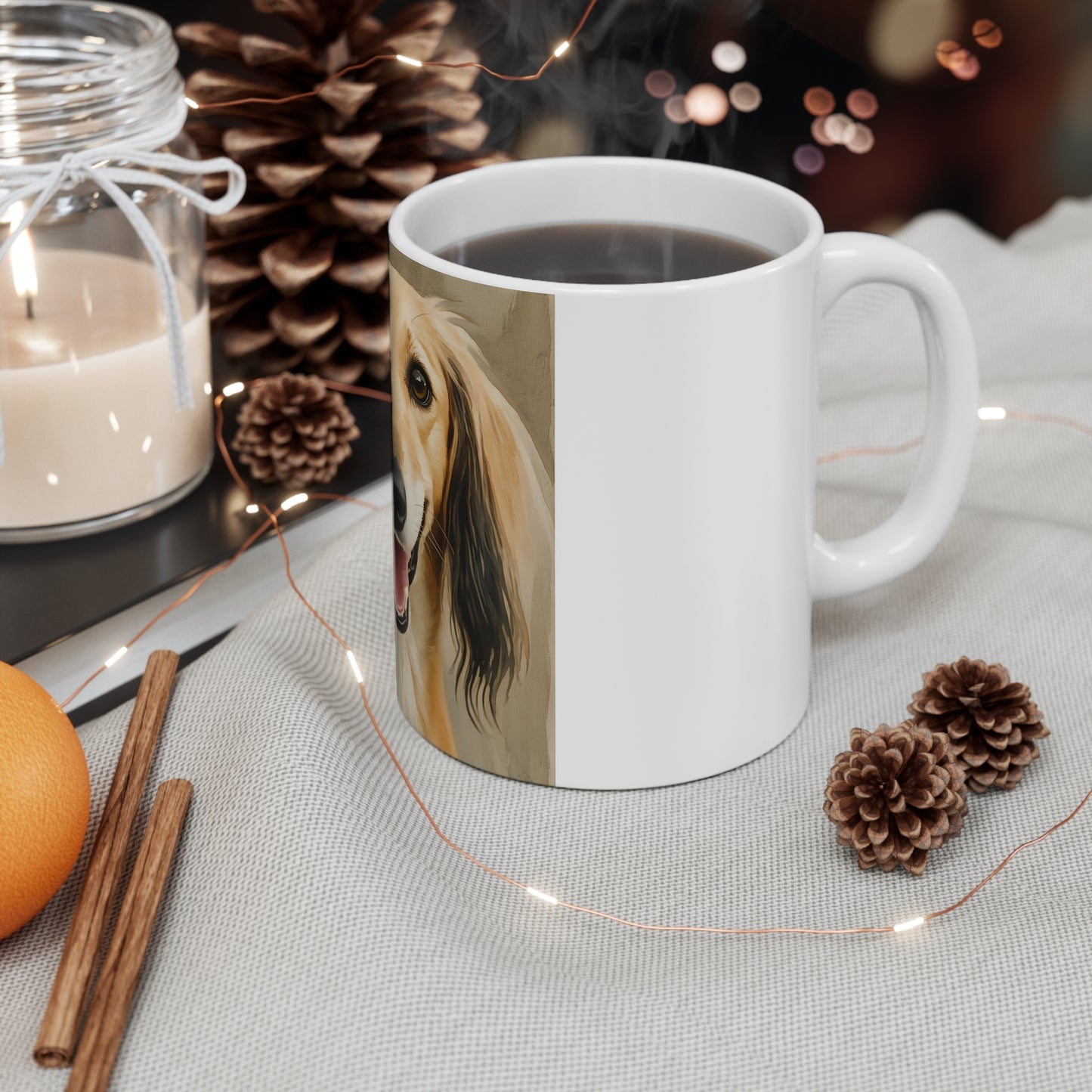 Saluki Coffee Mug – Elegant Dog Lover Gift – Watercolor Saluki Art