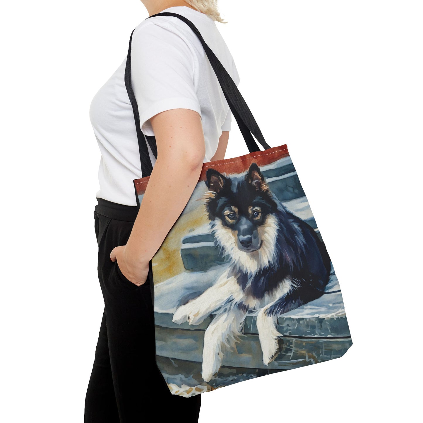 Finnish Lapphund Tote Bag – Nordic Watercolor Dog Lover Gift