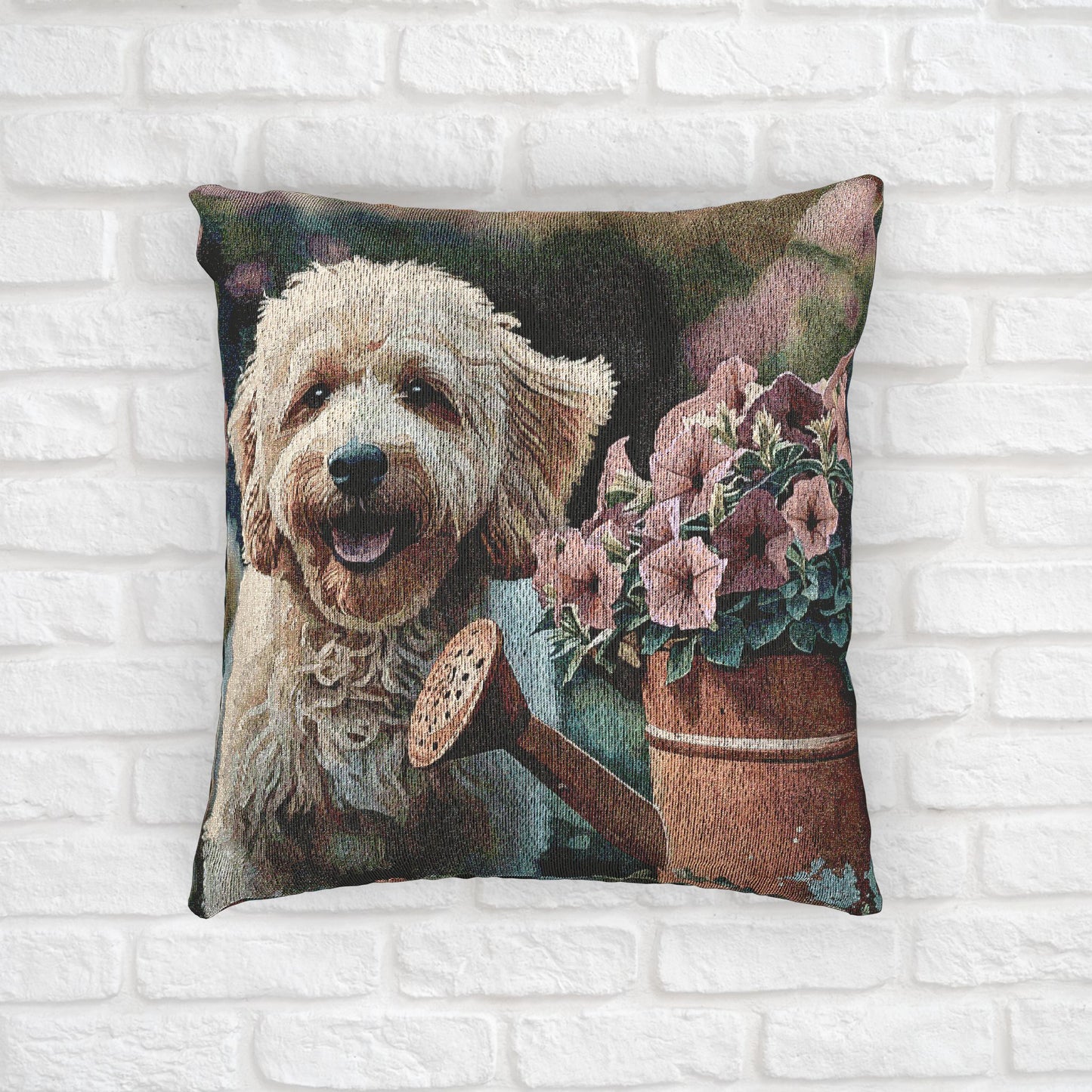 Whoodle Woven Pillow | Elegant Tapestry Dog Lover Gift