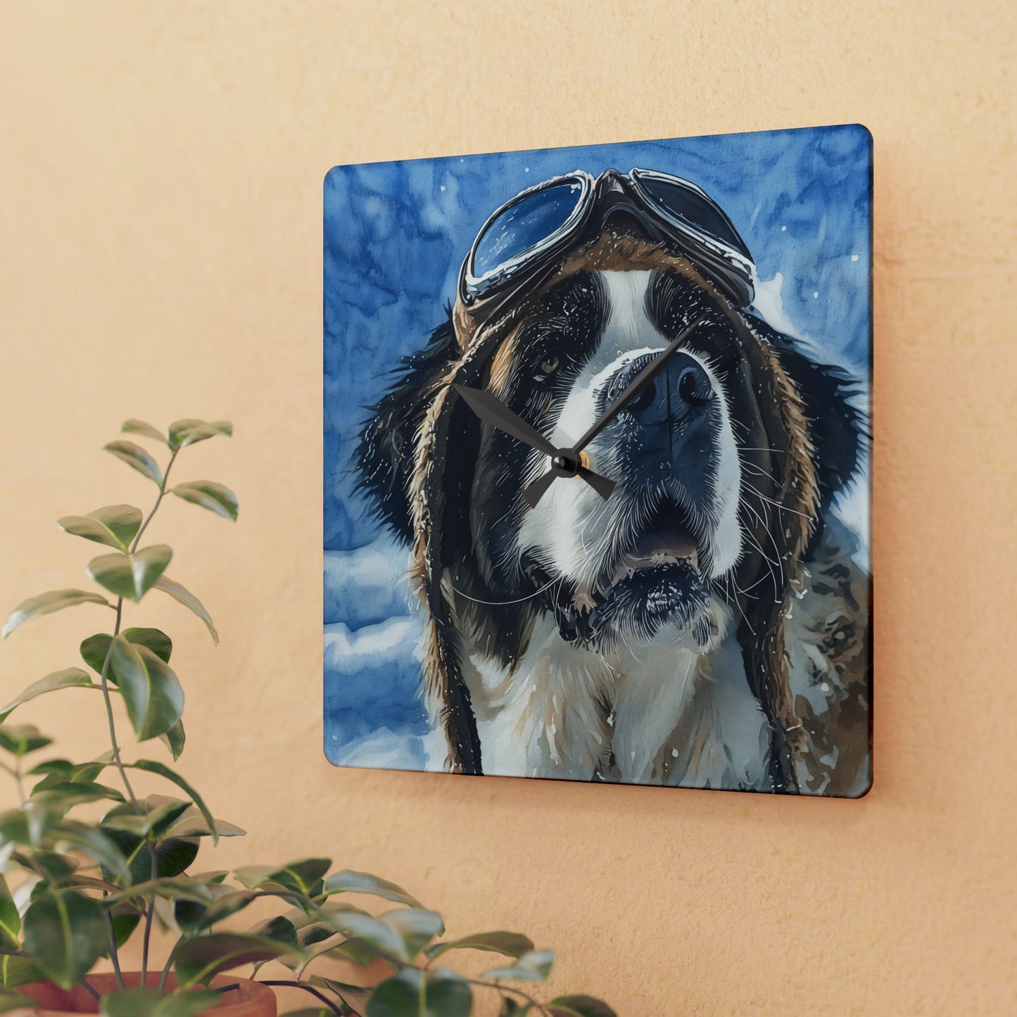 Saint Bernard Wall Clock – Gentle Giant Dog Lover Gift – Watercolor Saint Bernard Art