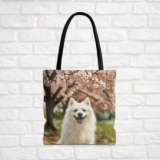 Japanese Spitz Tote Bag – Fluffy & Cheerful Dog Lover Gift