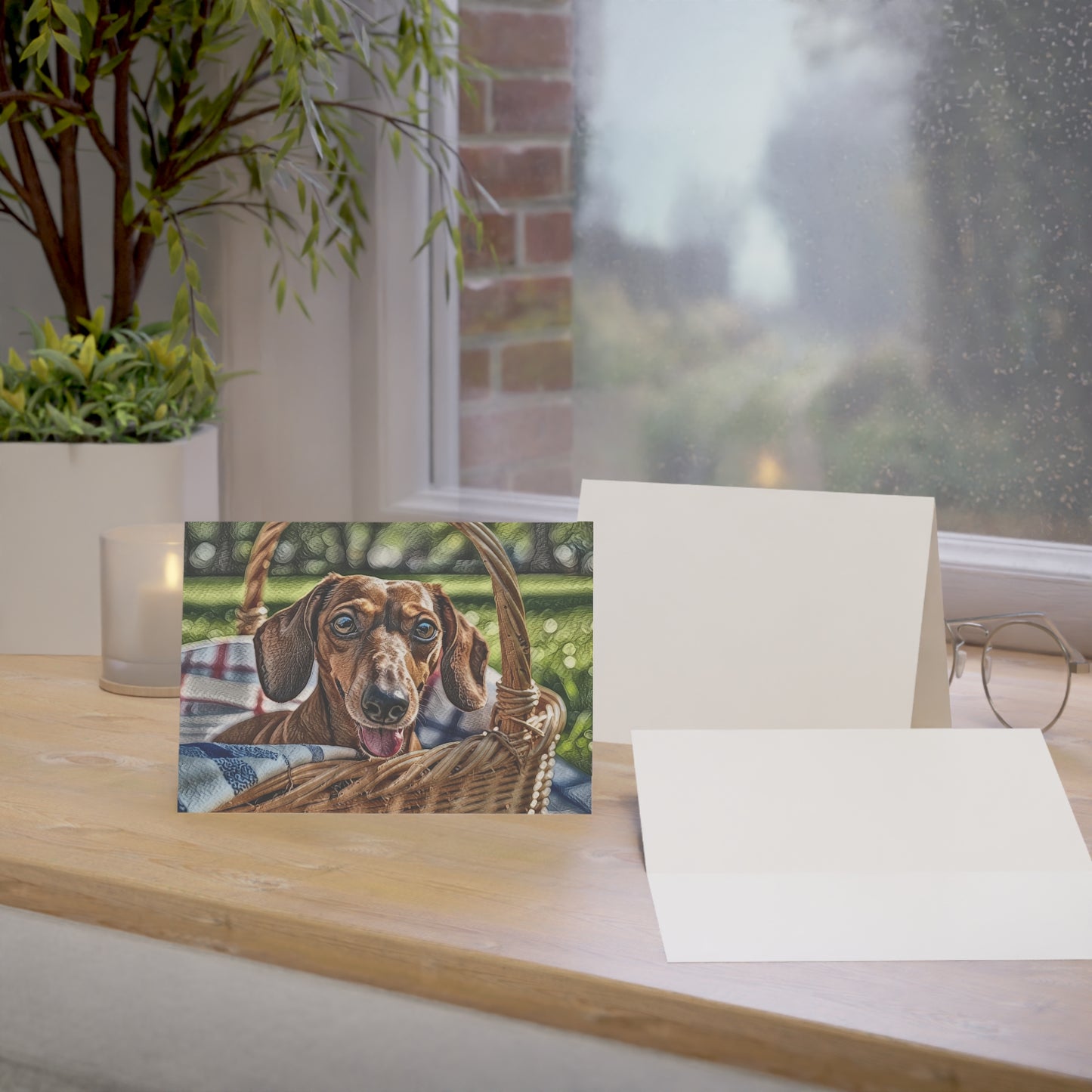 Dachshund Greeting Card Set - Oil-Painted Dog Art | Blank Inside | Envelopes Included