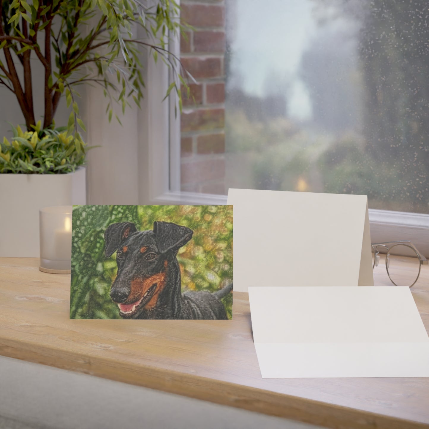 Manchester Terrier Greeting Cards – Bold Dog Lover Stationery – Custom Terrier Photo Art