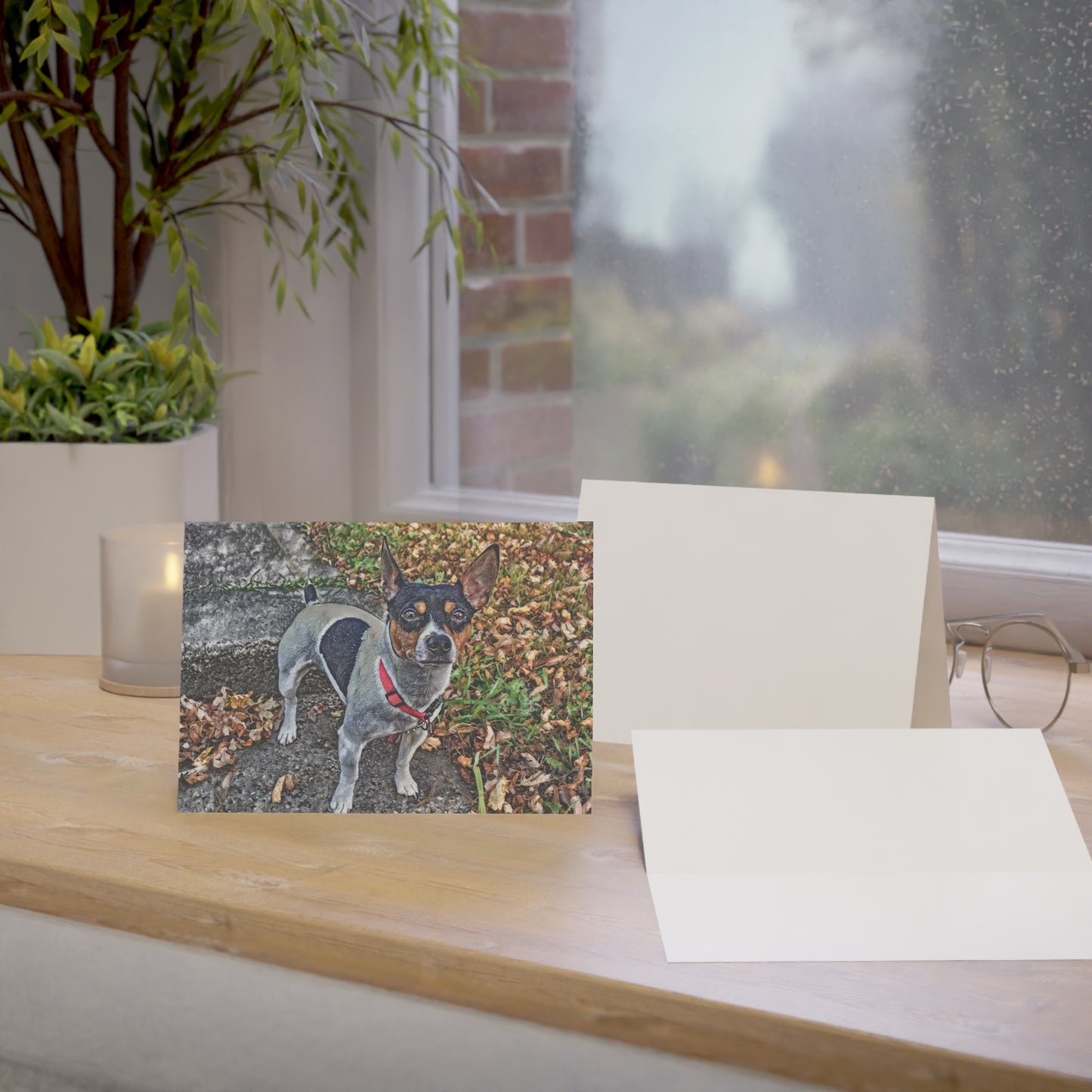 Rat Terrier Greeting Cards – Energetic Dog Lover Stationery – Artistic Rat Terrier Design