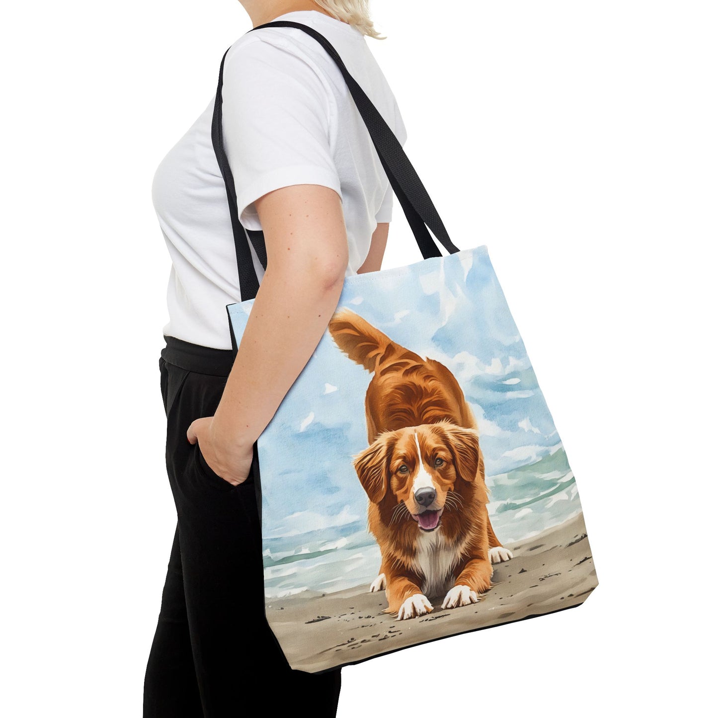 Nova Scotia Duck Tolling Retriever Tote Bag – Vibrant Dog Lover Gift – Watercolor Toller Art