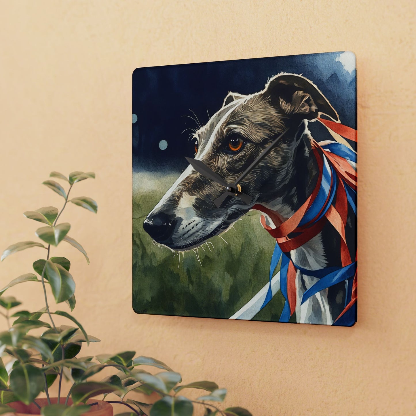 Greyhound Wall Clock | Elegant 10.75″ Acrylic Sighthound Home Décor