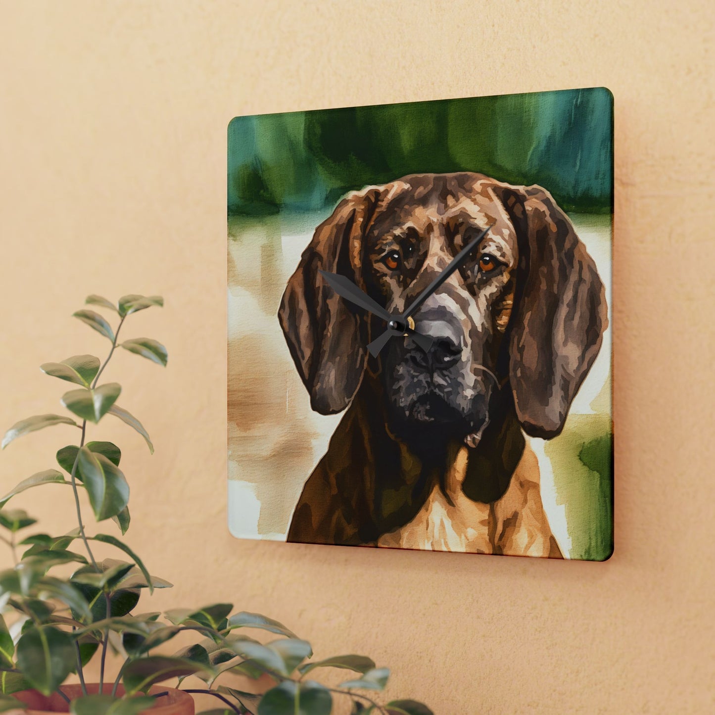 Hanoverian Scenthound Wall Clock | 10.75″ Acrylic Rare Dog Lover Décor