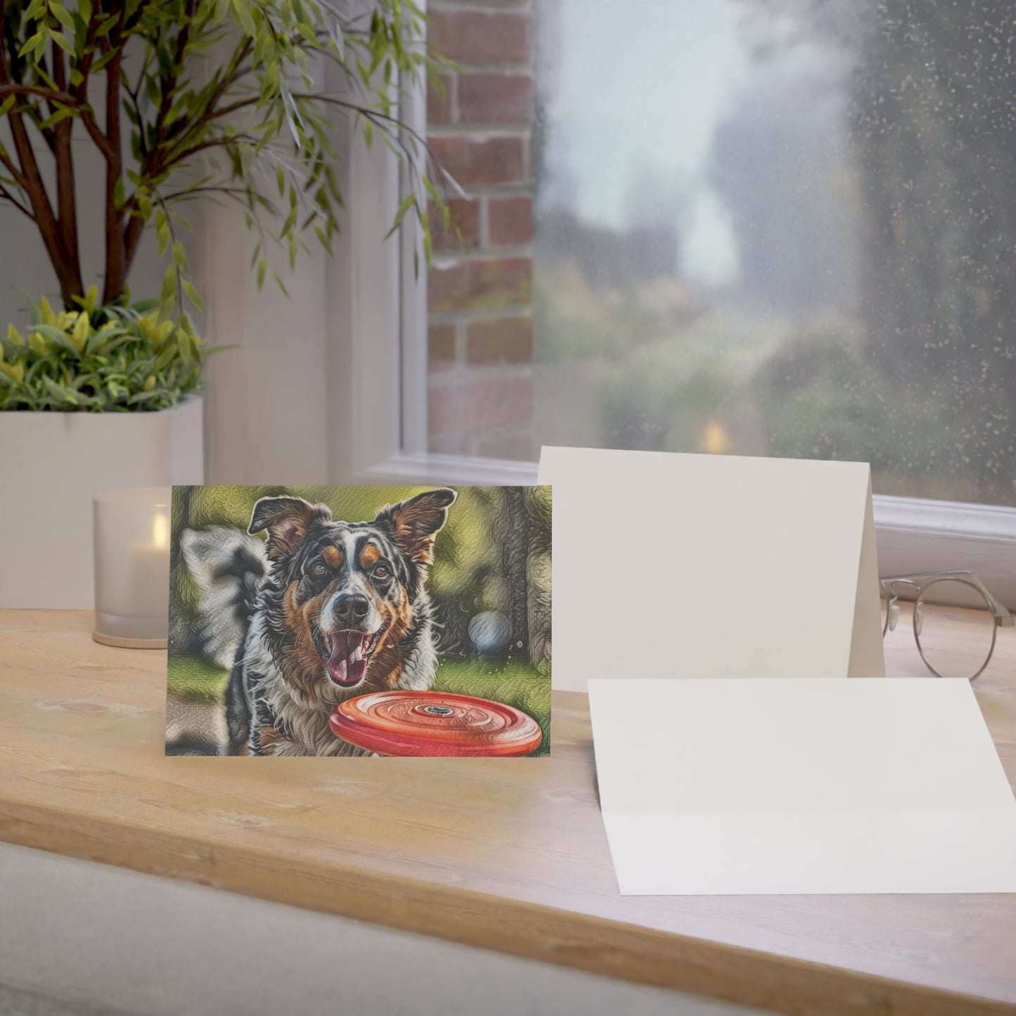Australian Shepherd Greeting Card Set - Oil-Painted Dog Art | Blank Inside | Envelopes Included
