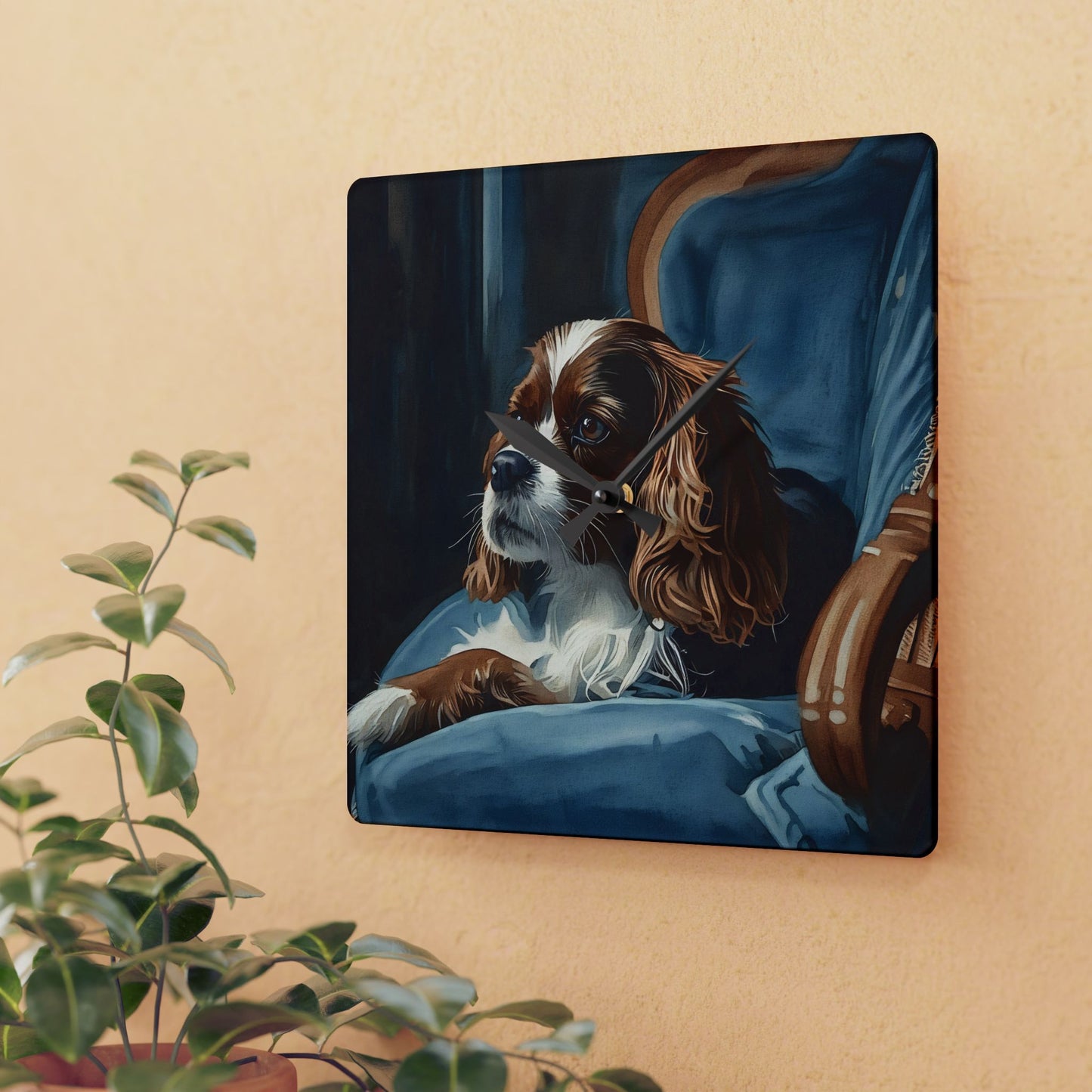 King Charles Spaniel Wall Clock | 10.75” Acrylic Dog Breed Décor