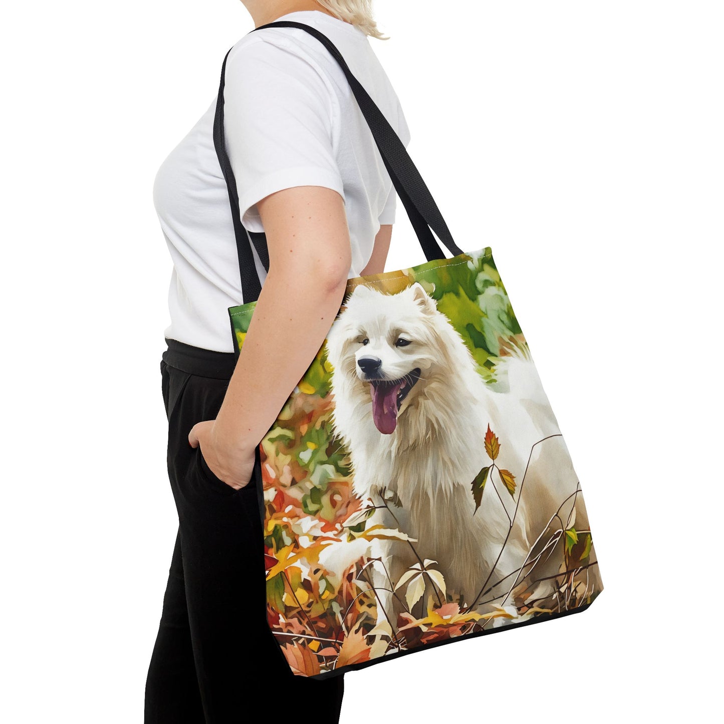 Samoyed Tote Bag – Smiling Dog Lover Gift – Watercolor Samoyed Art
