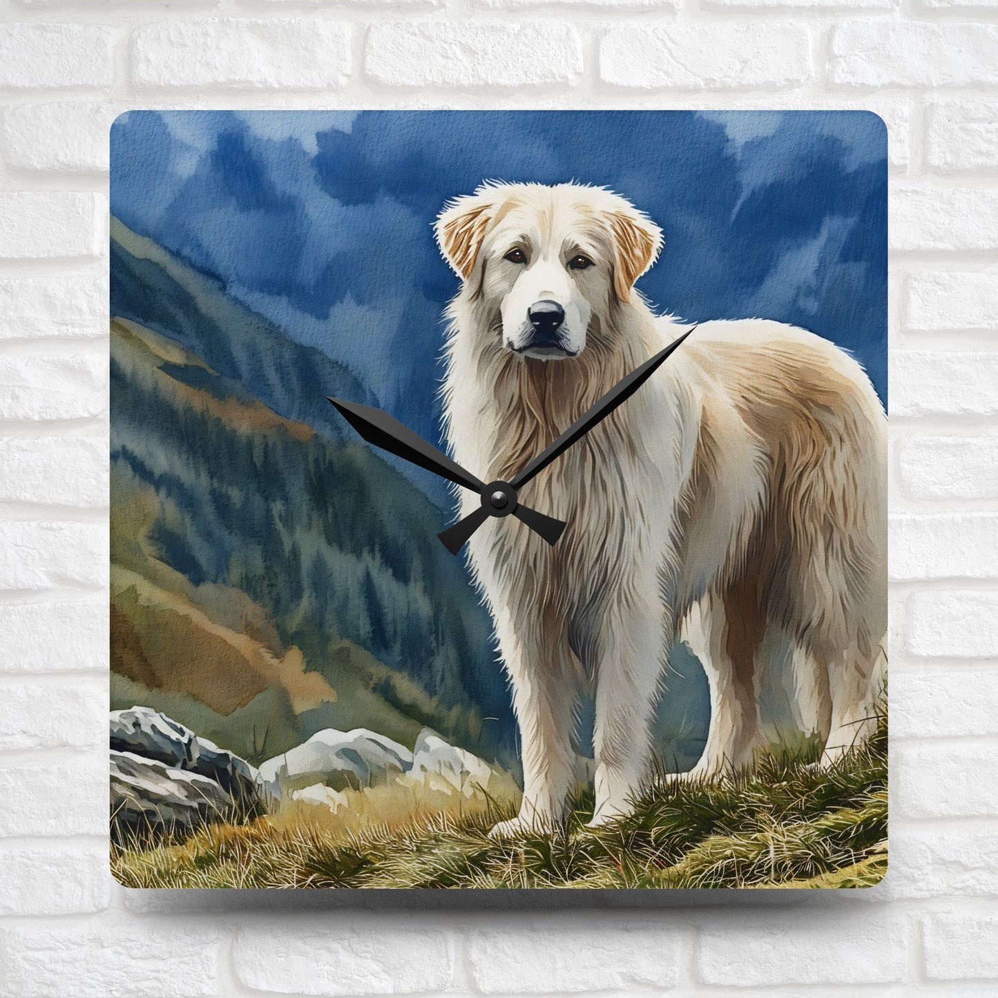 Maremma Sheepdog Wall Clock – Loyal Guardian Décor – Watercolor Maremma Art