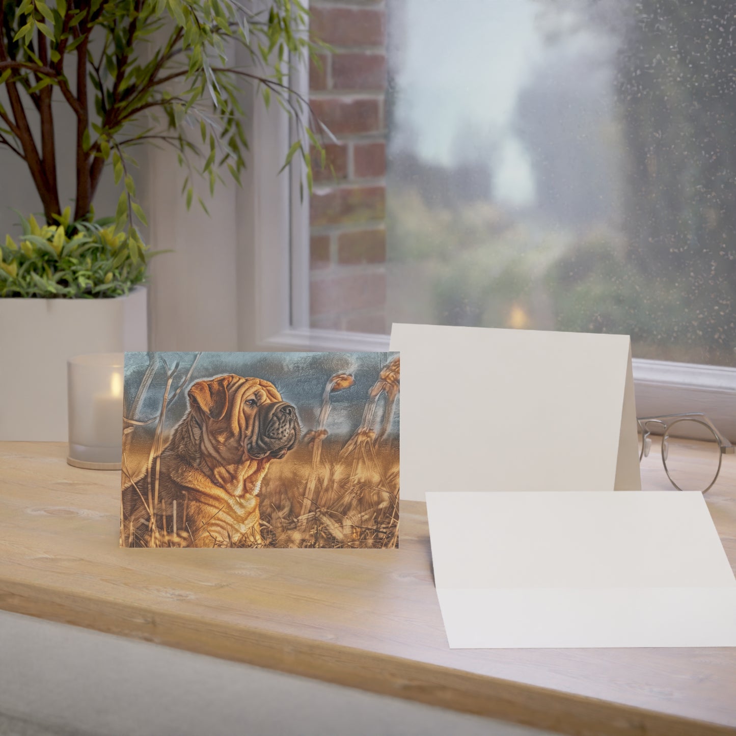 Chinese Shar-Pei Greeting Cards | Dog Lover Gift | Blank Note Card Set with Shar-Pei Art