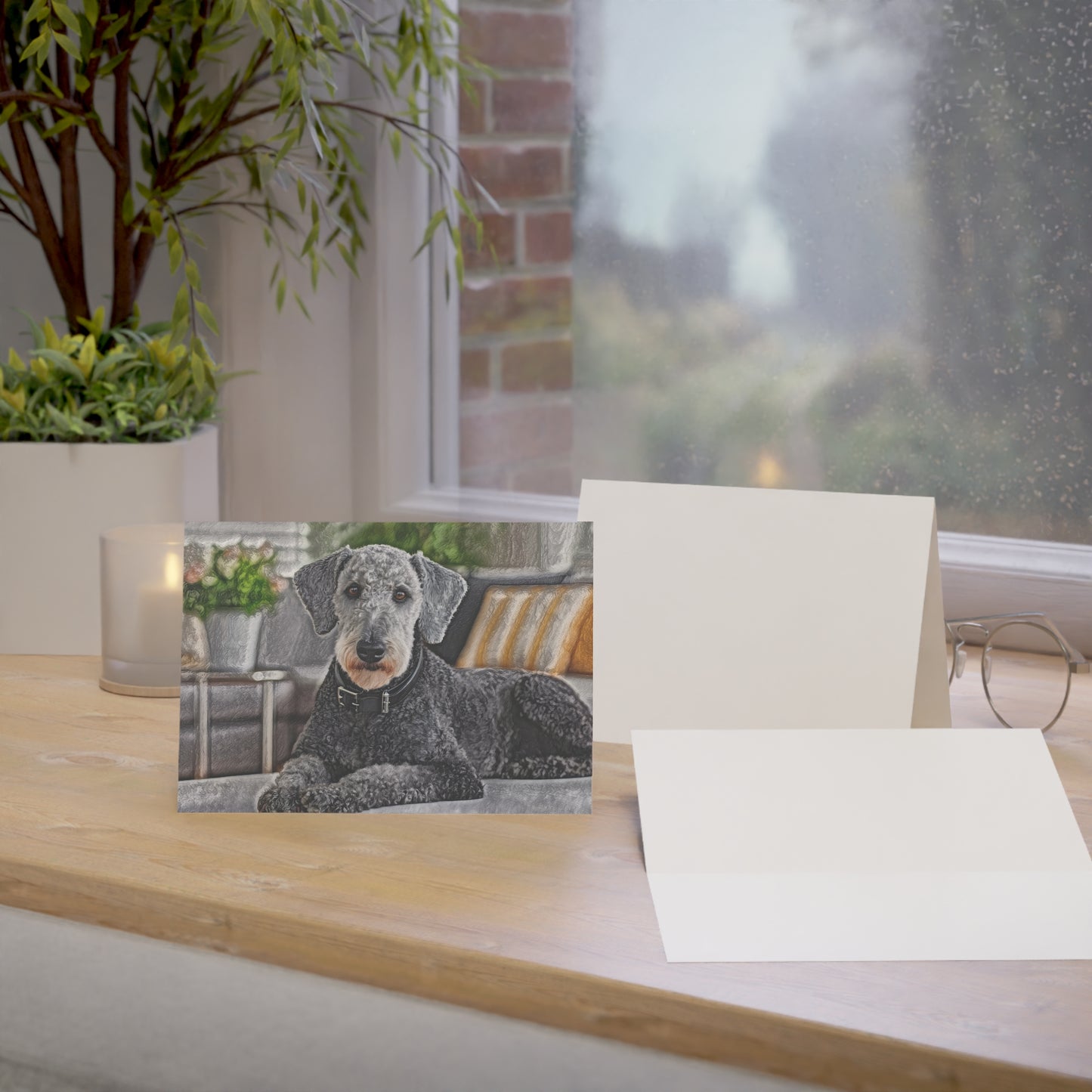 Bedlington Terrier Greeting Cards | Dog Lover Stationery Set | 5x7 Dog Breed Cards | 10, 30, 50 Pack