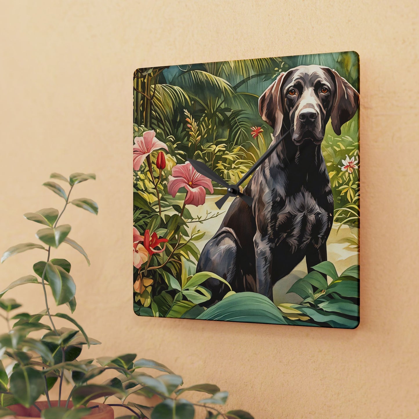 Pointer Wall Clock – Elegant Dog Lover Home Décor – Watercolor Pointer Art