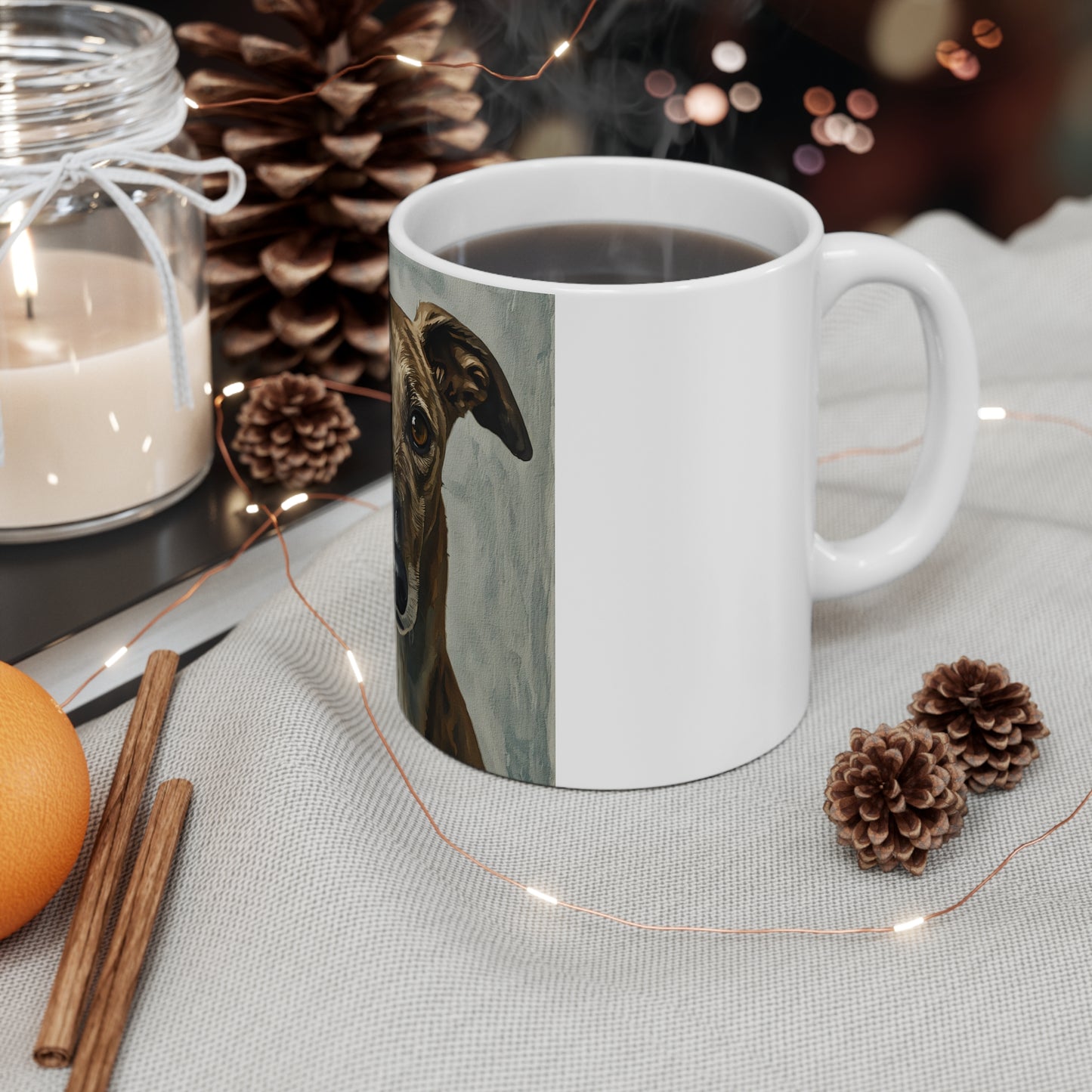 Greyhound Coffee Mug | Sleek Dog Lover Gift | 11 oz Ceramic Mug with C Handle