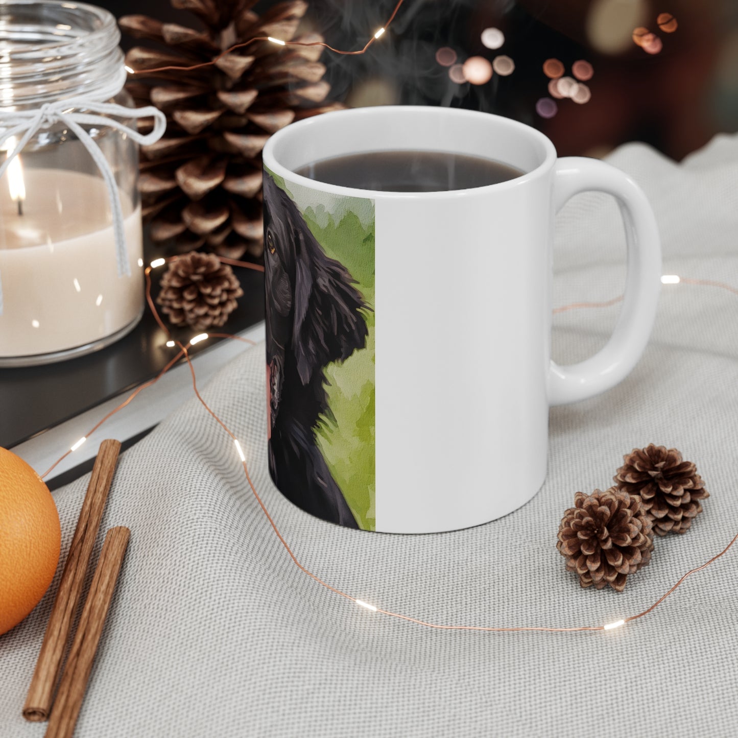 Flat-Coated Retriever Coffee Mug – Watercolor Dog Art Gift