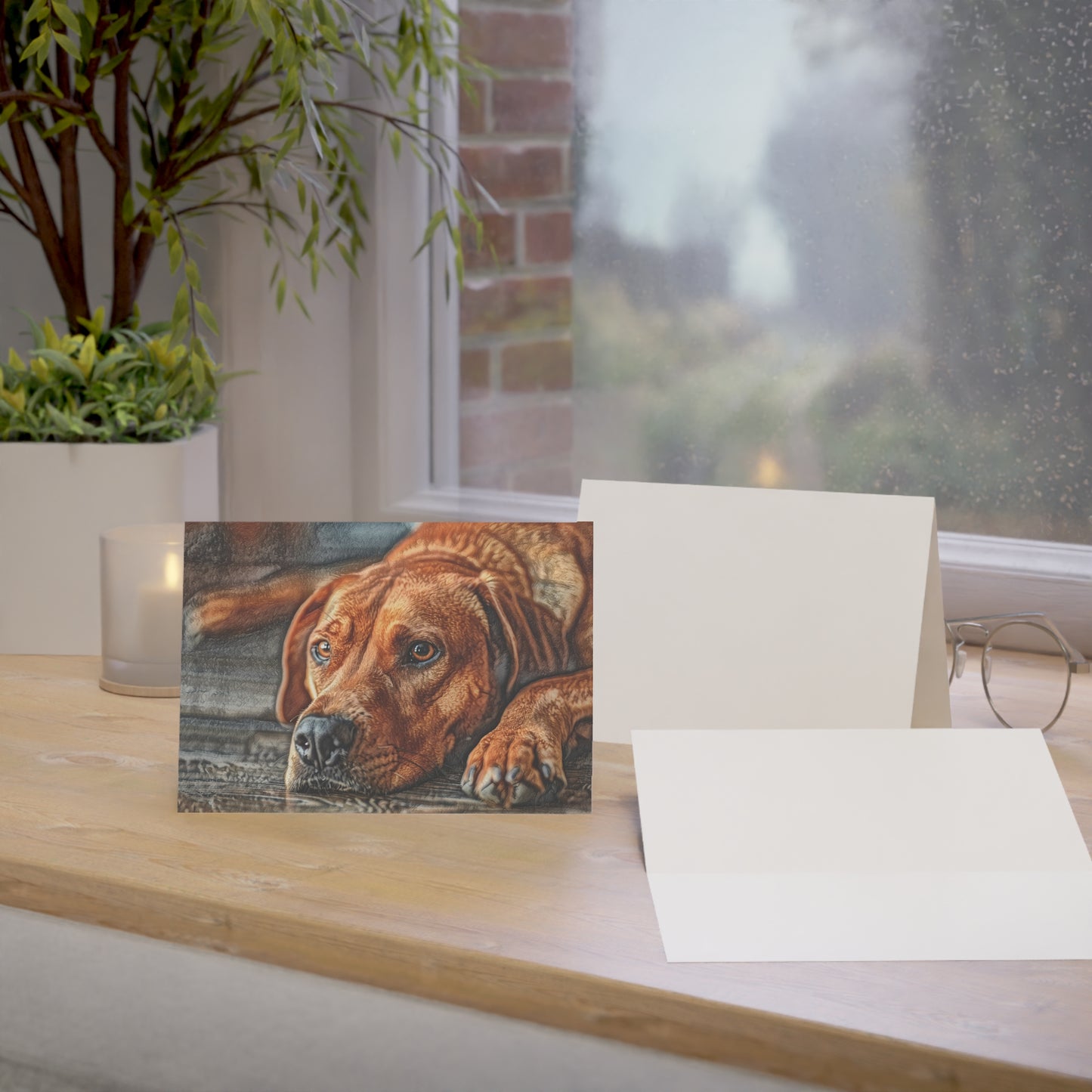 Redbone Coonhound Greeting Cards – Loyal Dog Lover Stationery – Artistic Hound Design