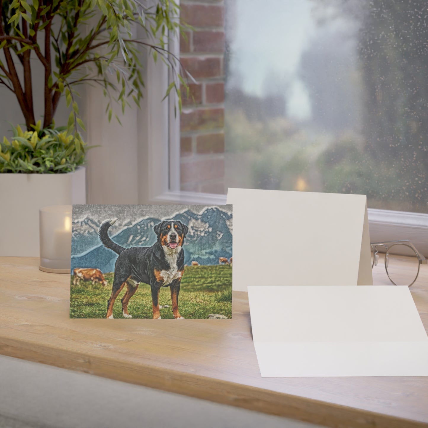 Greater Swiss Mountain Dog Greeting Card Set | 5″x7″ Blank Dog Lover Cards with Envelopes