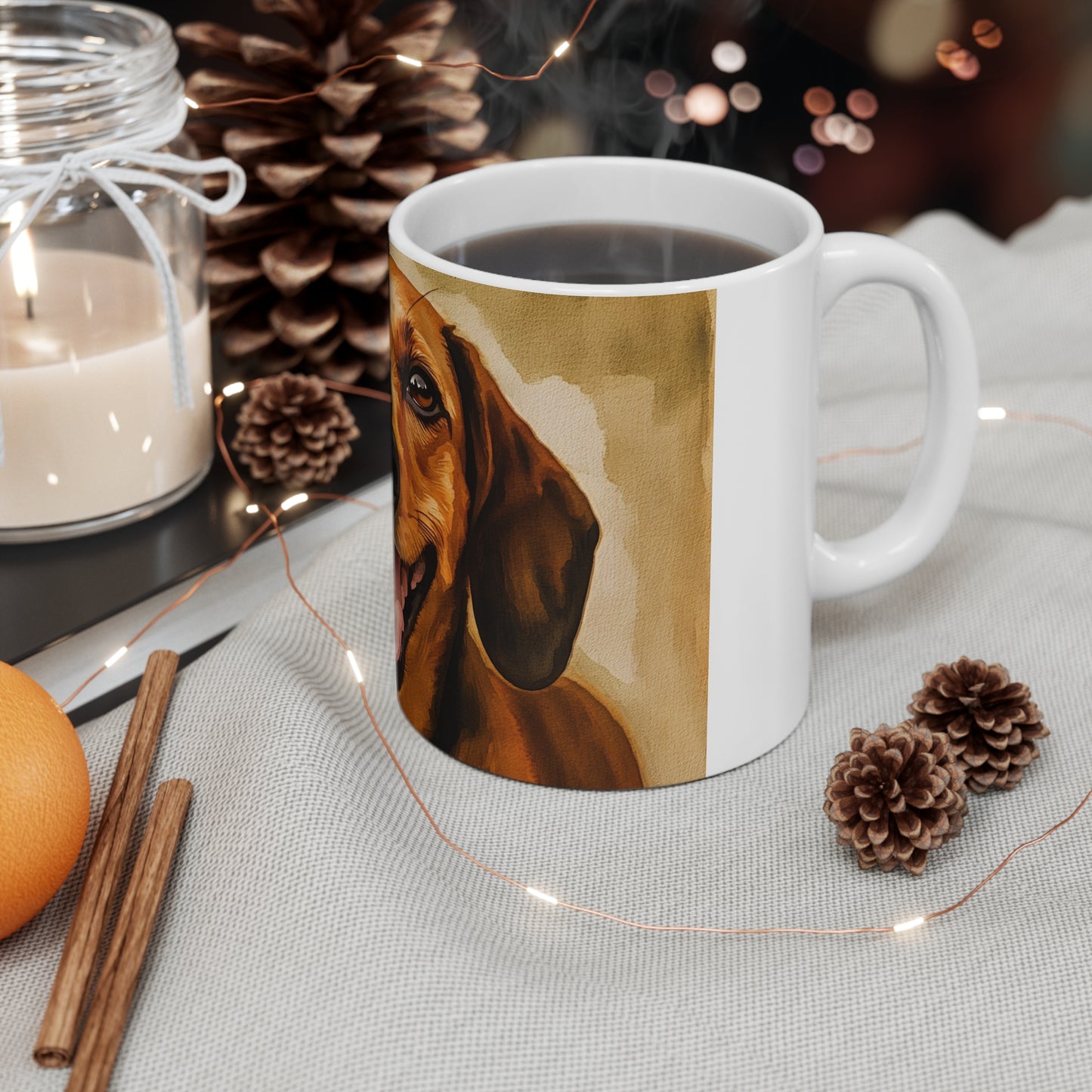 Dachshund Coffee Mug – Watercolor Dog Headshot | Gift for Dog Lovers
