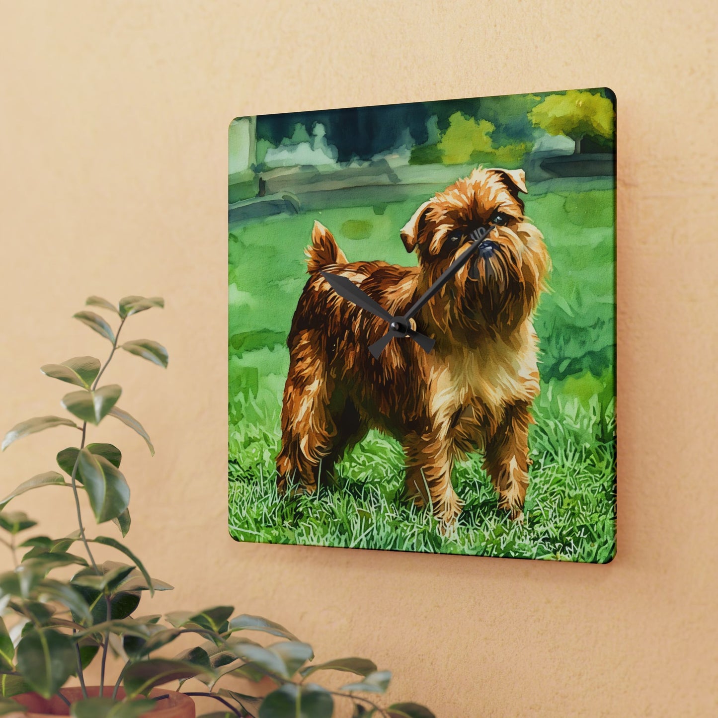 Brussels Griffon Wall Clock | Dog Lover Gift | Decorative Acrylic Dog Breed Clock
