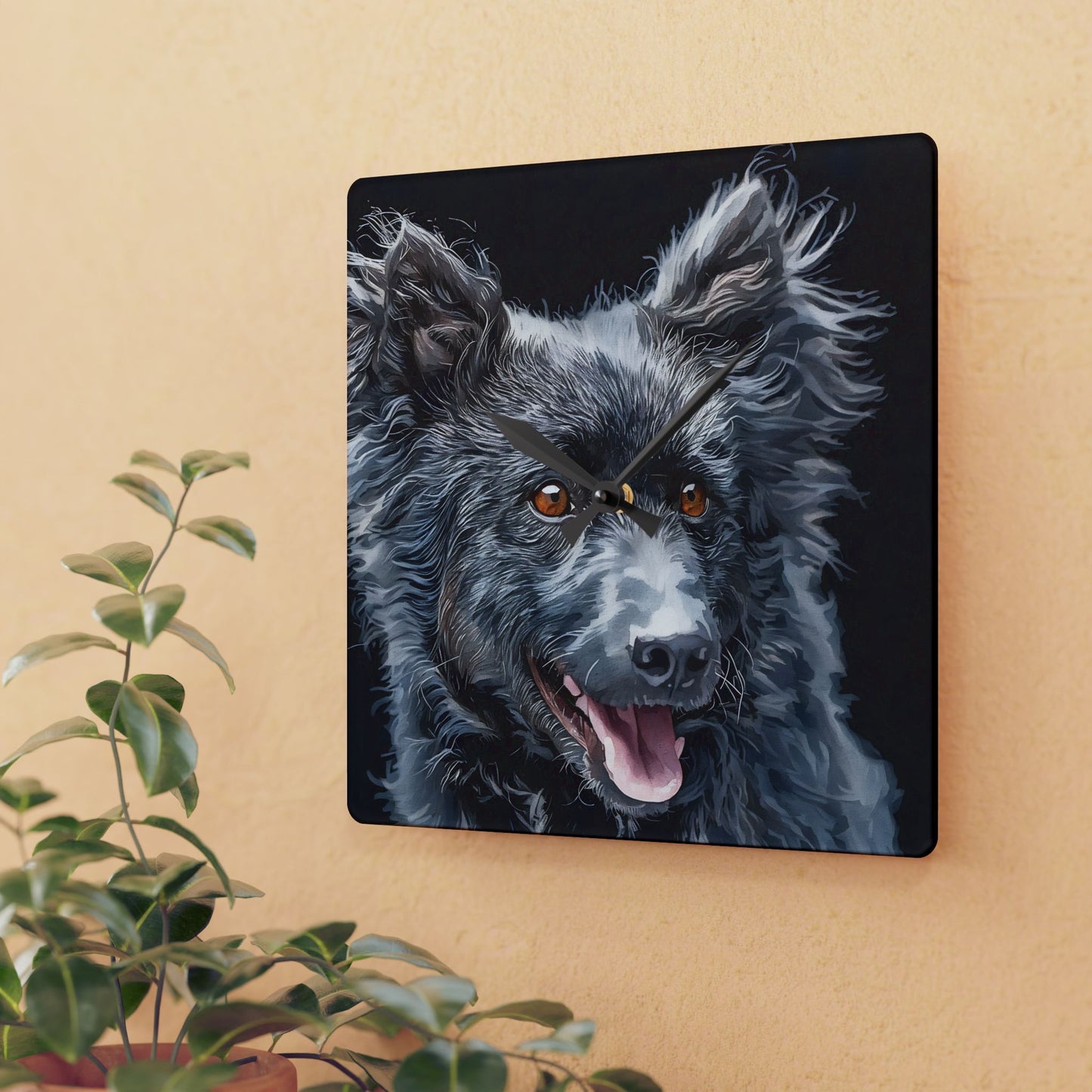 Mudi Wall Clock – Rare Herding Dog Décor – Watercolor Mudi Art