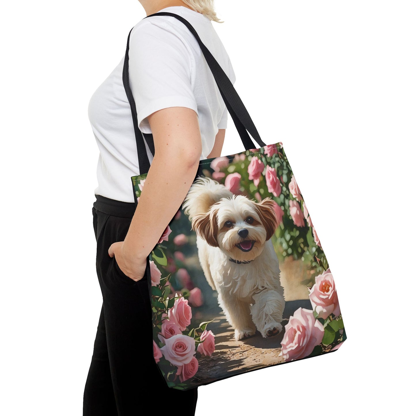 Shih-Poo Tote Bag – Stylish Reusable Bag with Shih Tzu & Poodle Watercolor Art
