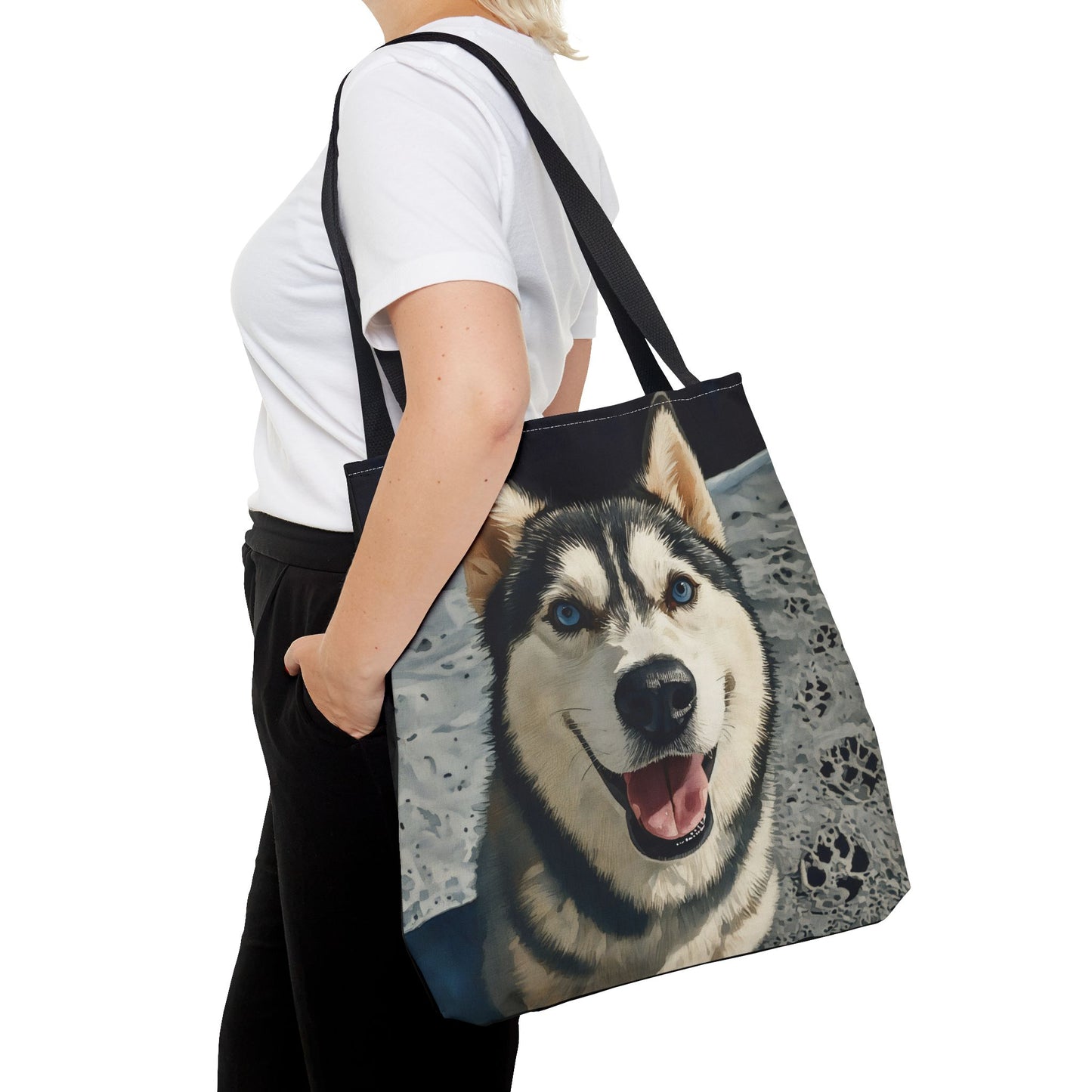 Siberian Husky Tote Bag | Dog Lover Gift | Reusable Canvas Bag with Husky Art