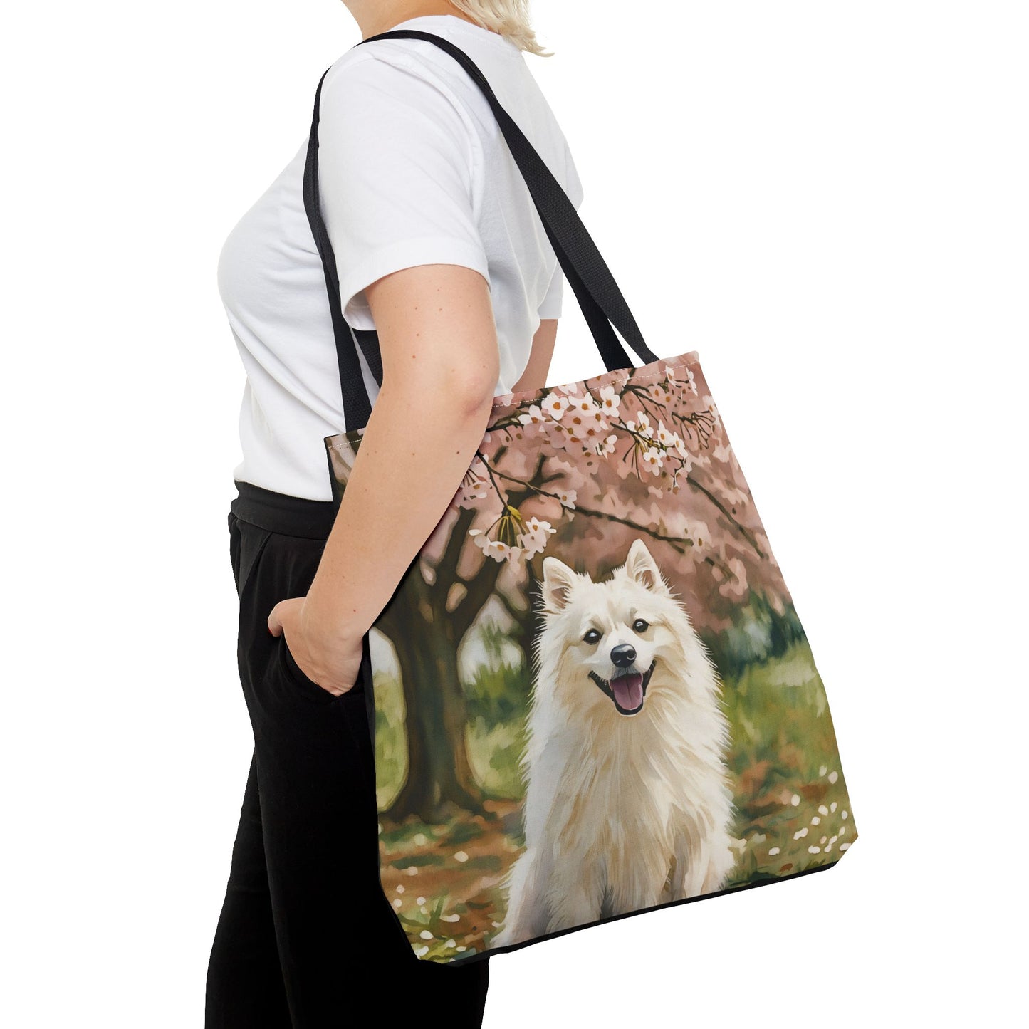 Japanese Spitz Tote Bag – Fluffy & Cheerful Dog Lover Gift