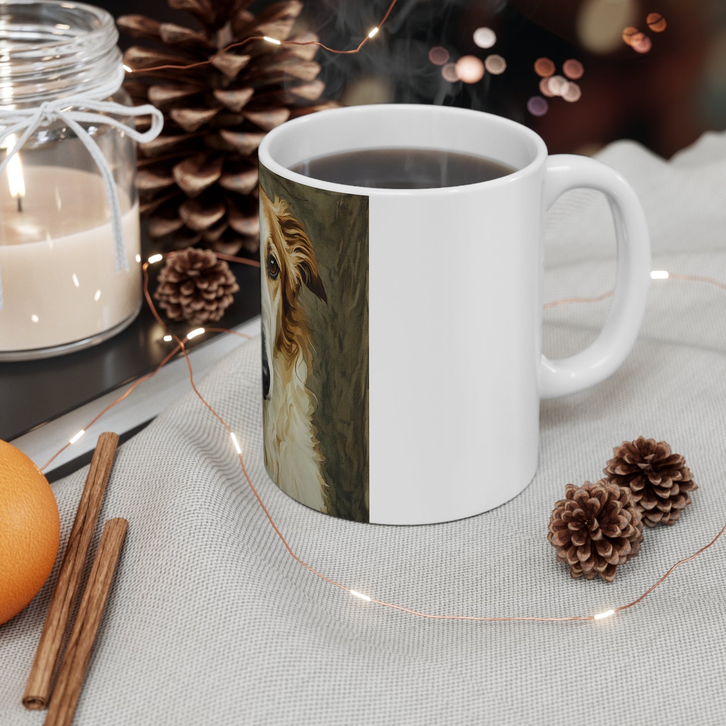 Borzoi Coffee Mug | Dog Lover Gift | Elegant Ceramic Cup with Beautiful Borzoi Art