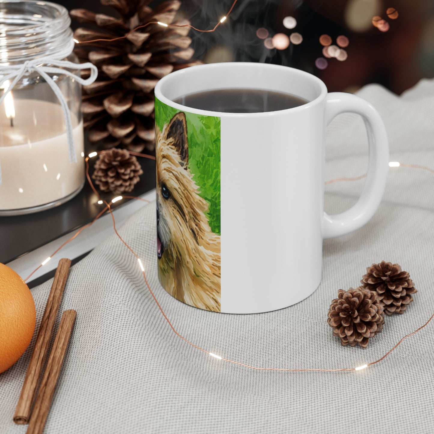 Norwich Terrier Coffee Mug – Playful Dog Lover Gift – Watercolor Norwich Terrier Art