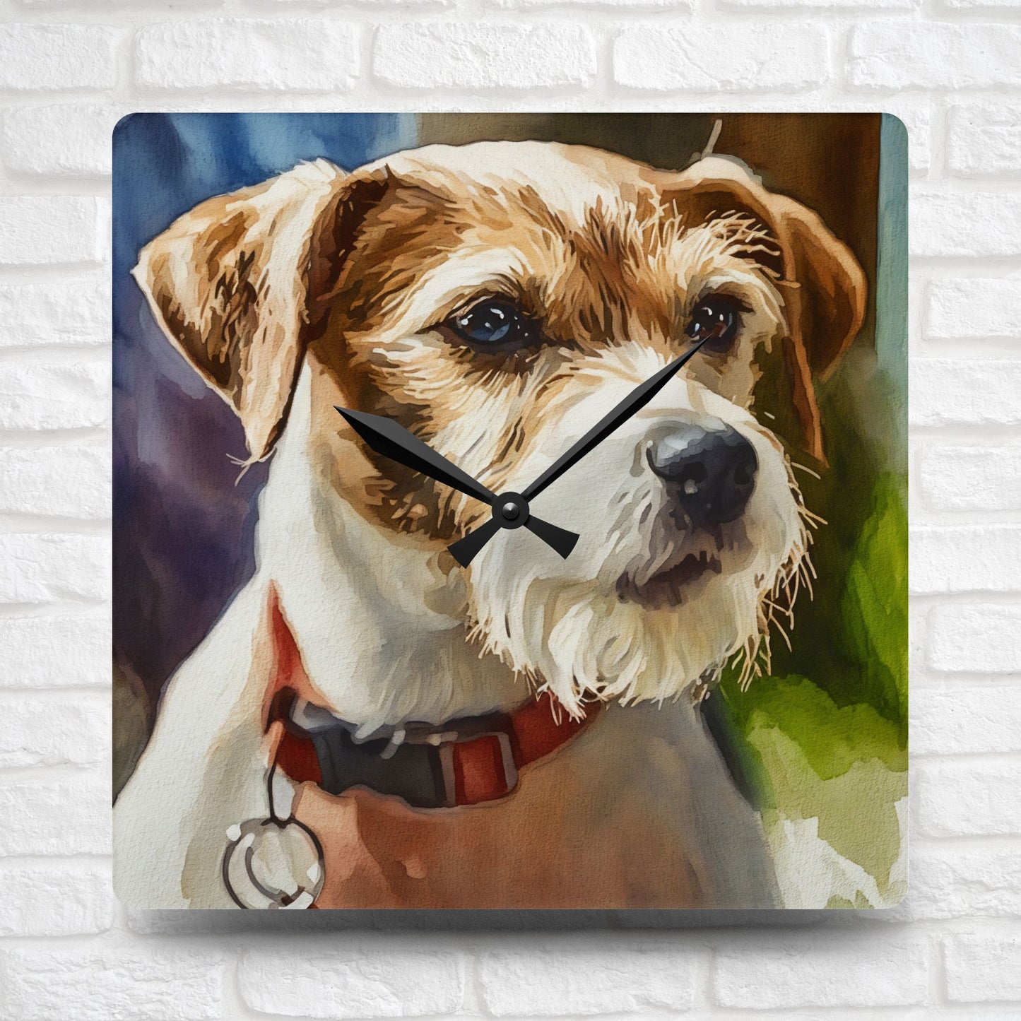 Parson Russell Terrier Wall Clock – Energetic Dog Lover Gift – Watercolor Parson Russell Art