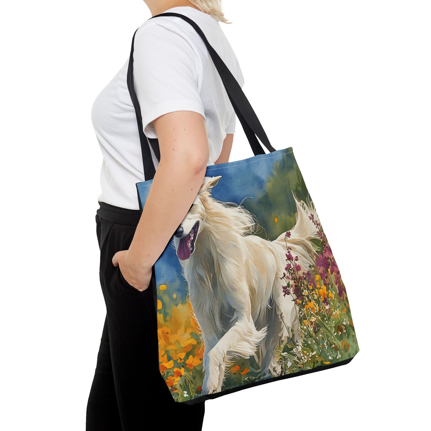 Borzoi Tote Bag | Dog Lover Gift | Stylish Reusable Canvas Bag with Elegant Borzoi Art