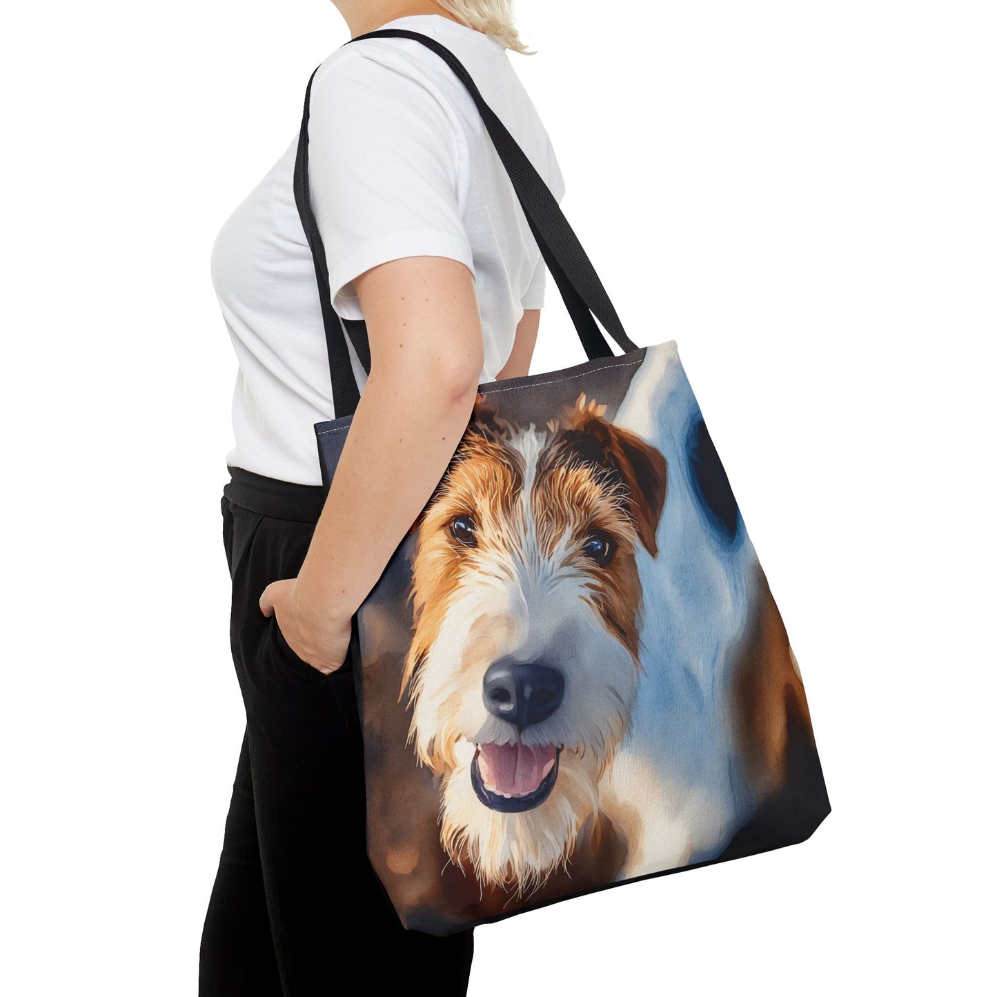 Wire Fox Terrier Tote Bag – Energetic Dog Lover Gift – Artistic Terrier Portrait