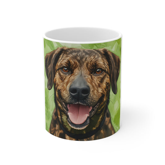 Treeing Tennessee Brindle Coffee Mug – Unique Dog Lover Gift – Artistic Dog Breed Design