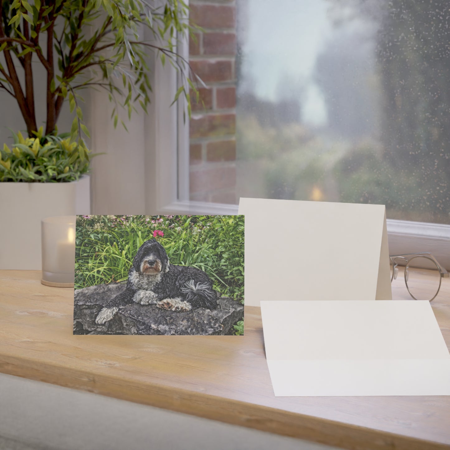 Portuguese Water Dog Greeting Cards – Playful Dog Lover Stationery – Artistic PWD Design