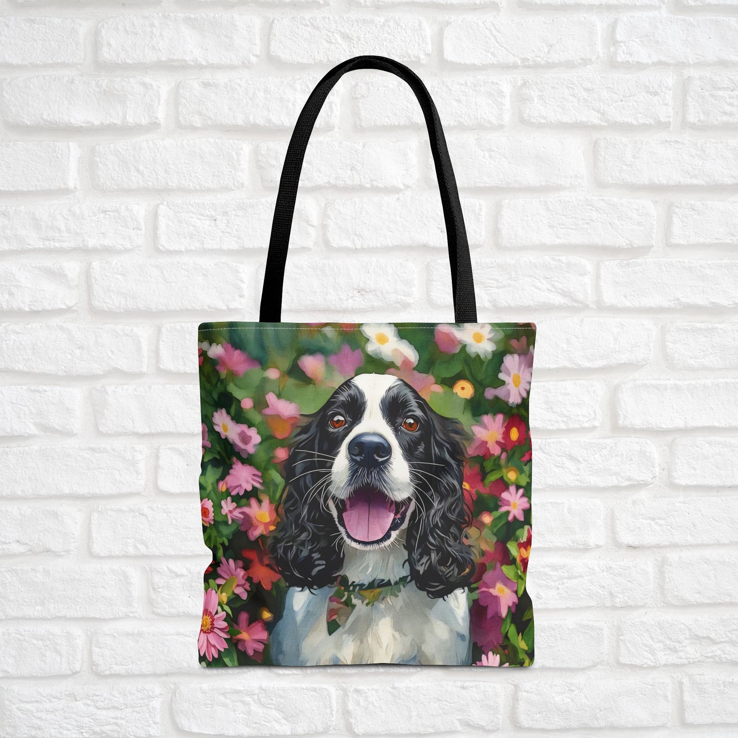 English Springer Spaniel Tote Bag – Watercolor Dog Portrait – Reusable Bag for Springer Lovers