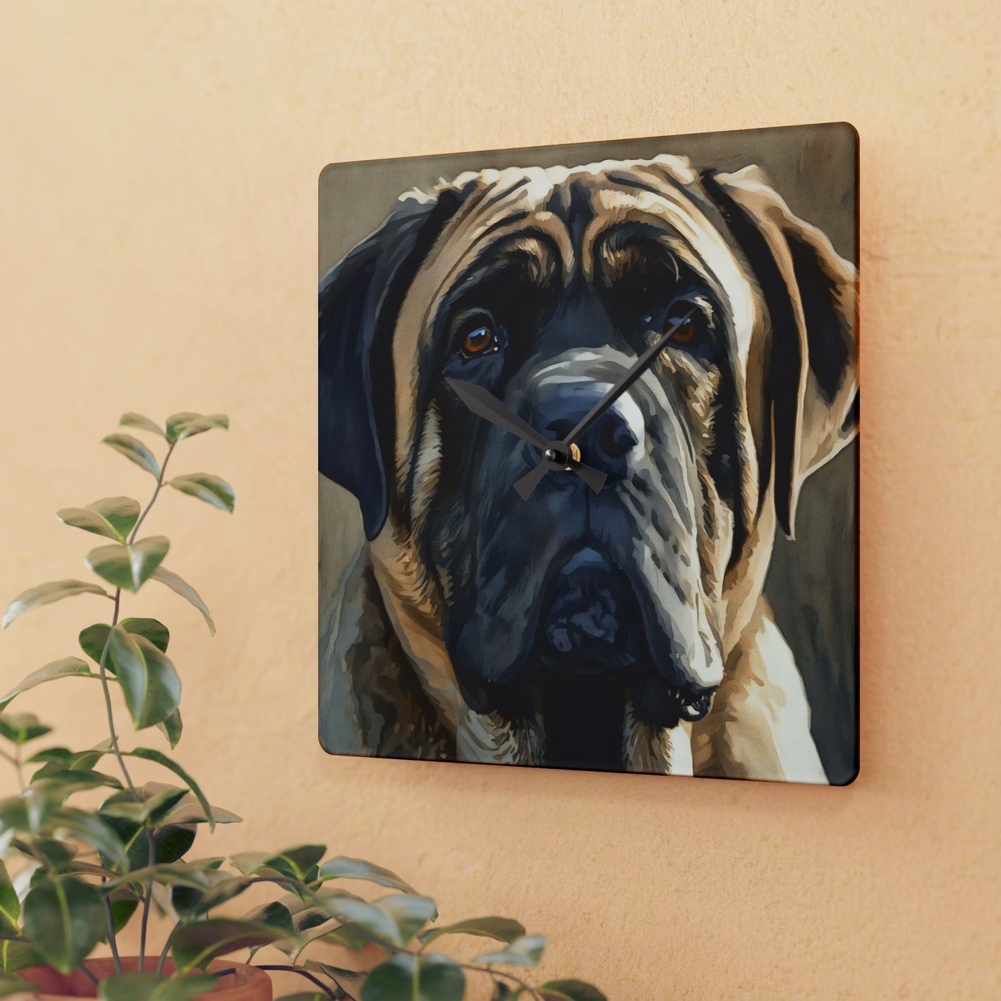 Mastiff Wall Clock – Gentle Giant Home Décor – Watercolor Mastiff Art