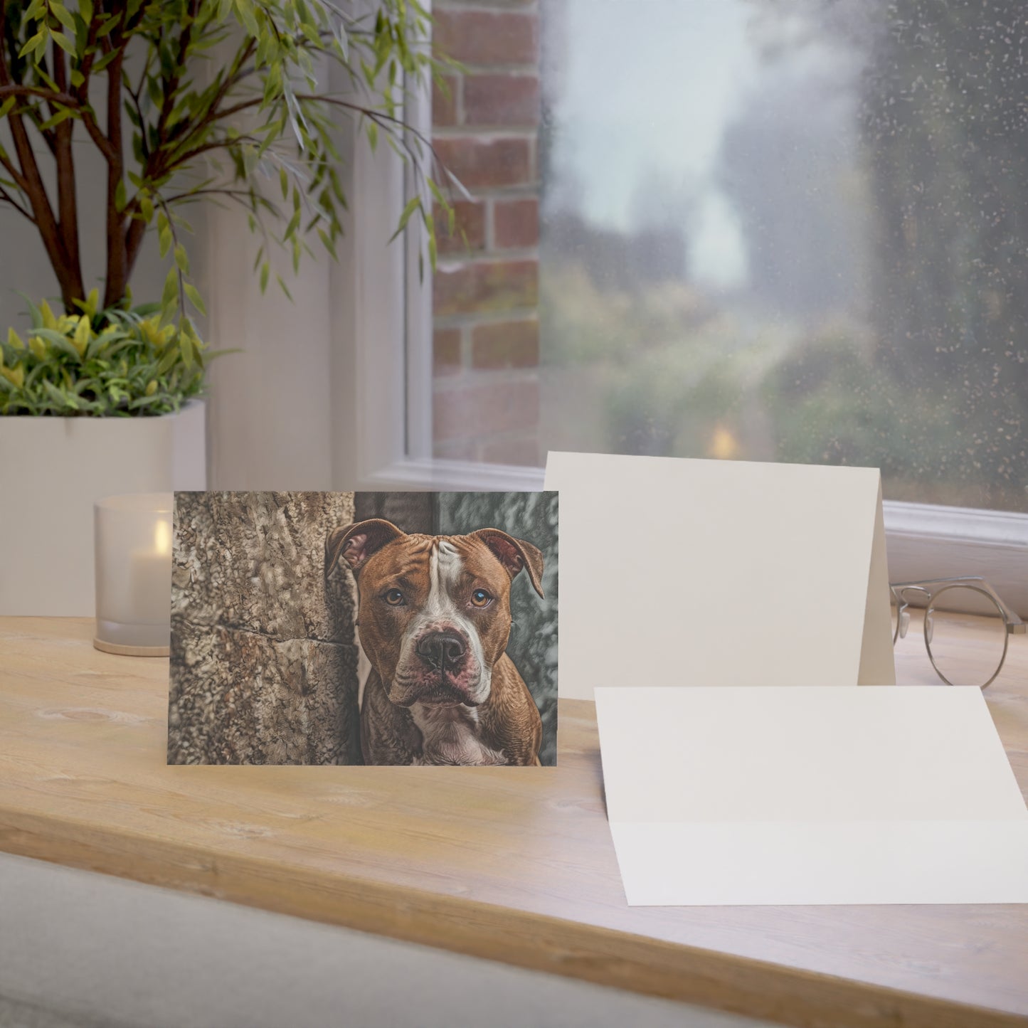 American Staffordshire Terrier Greeting Cards | AmStaff Dog Lover Stationery | Oil Painting Dog Art | 5x7 Card Set