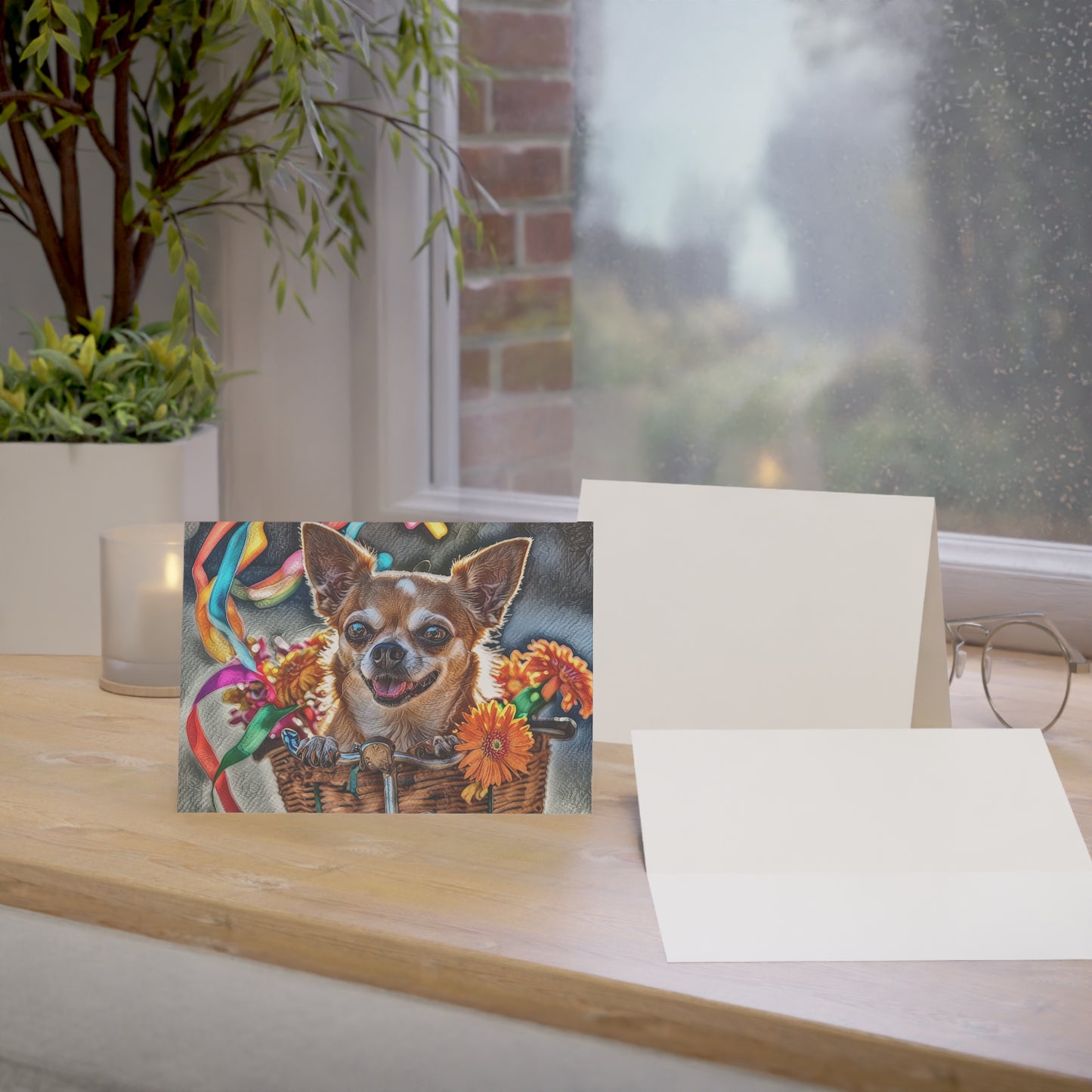 Chihuahua Greeting Card Set - Oil-Painted Dog Art | Blank Inside | Envelopes Included