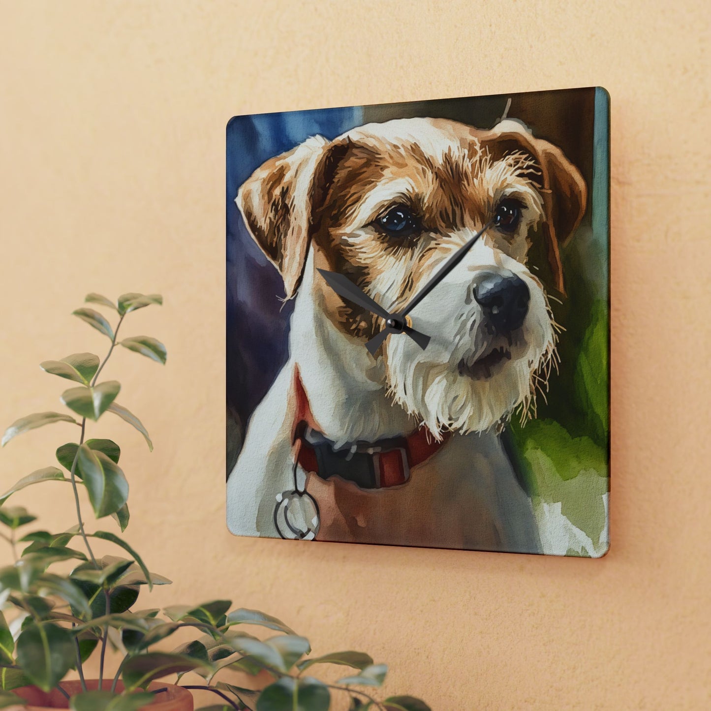 Parson Russell Terrier Wall Clock – Energetic Dog Lover Gift – Watercolor Parson Russell Art