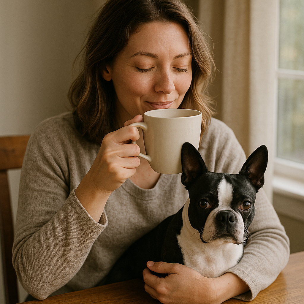 Boston Terrier Coffee Mug – Watercolor Dog Headshot | Gift for Dog Lovers