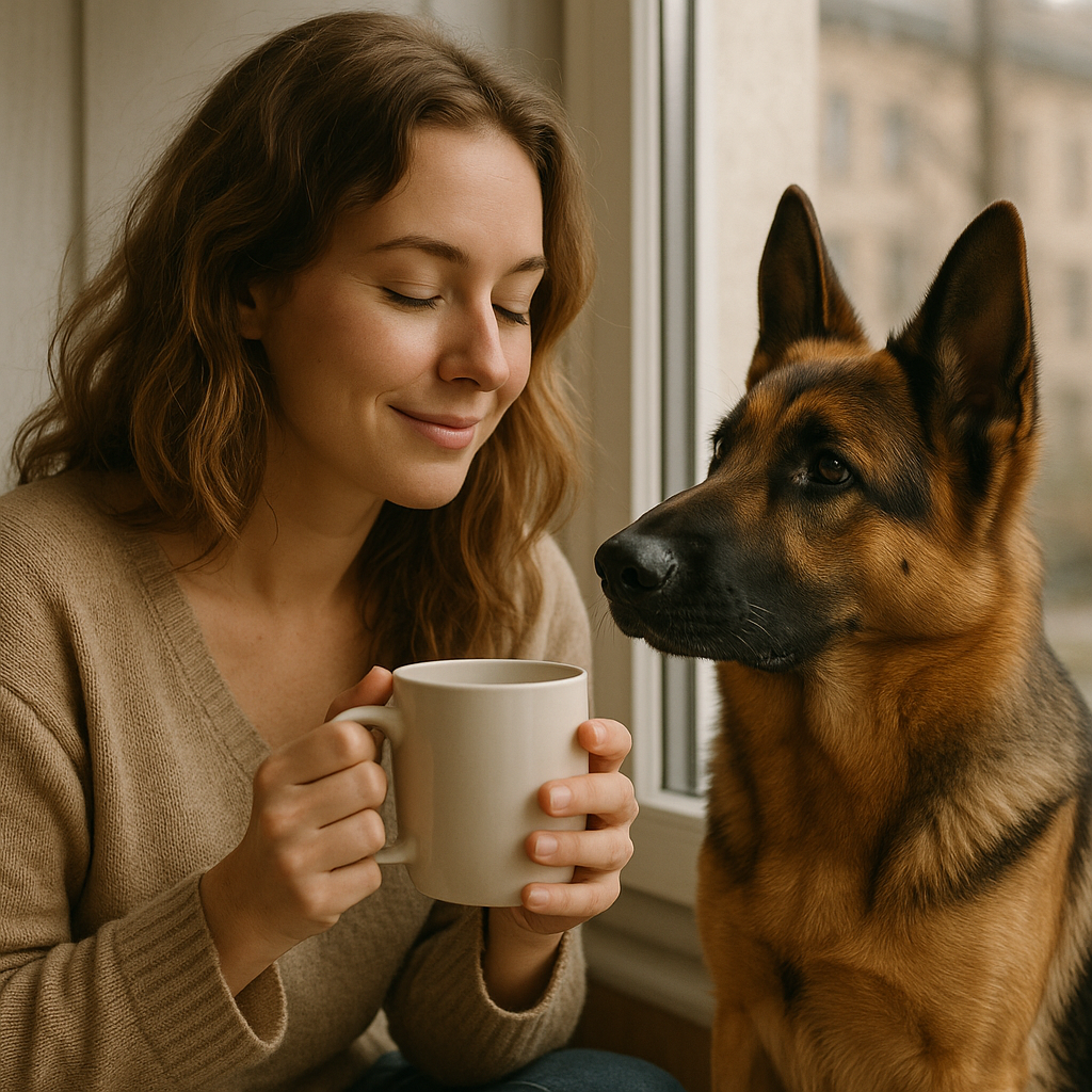 German Shepherd Coffee Mug – Watercolor Dog Headshot | Gift for Dog Lovers